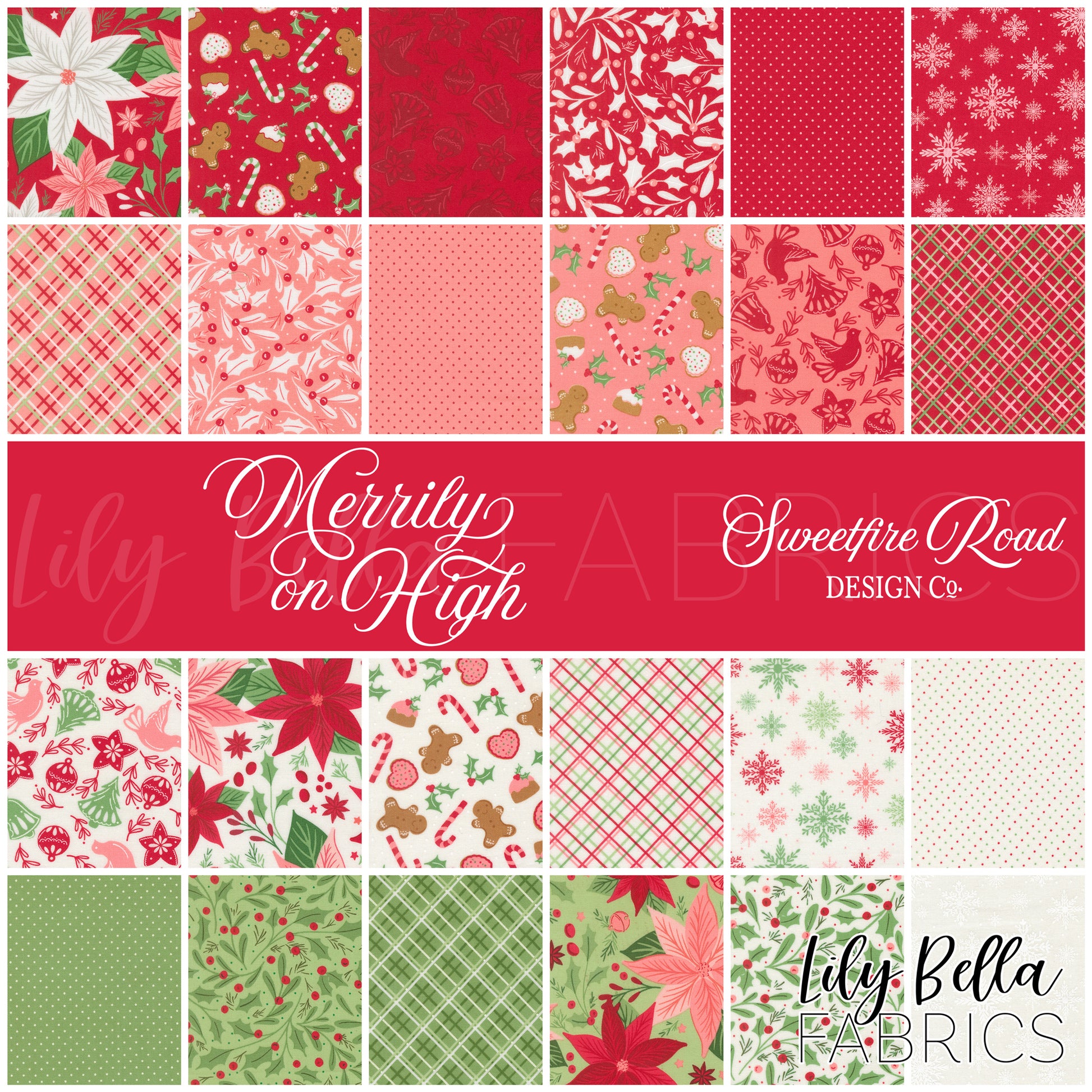 Merrily on High Fat Quarter Bundle (25 pieces) by Sweetfire Road Design Co. for Moda (43210AB)
