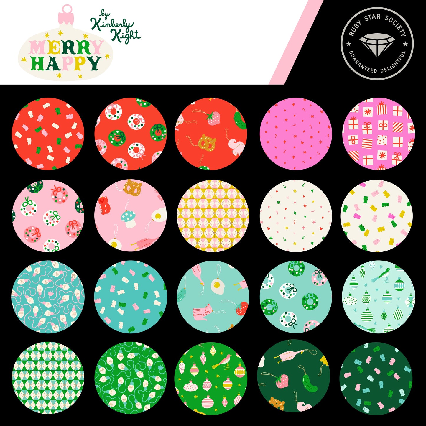 Merry Happy Fabric Collection by Kimberly Kight for Ruby Star Society at Lily Bella Fabrics