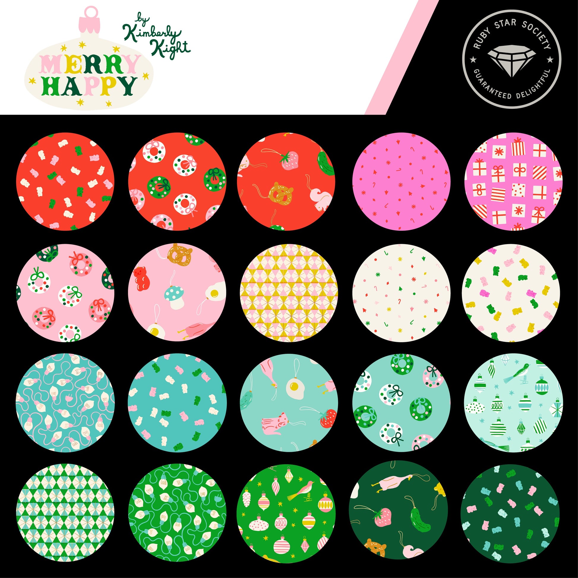 Merry Happy Fabric Collection by Kimberly Kight for Ruby Star Society at Lily Bella Fabrics