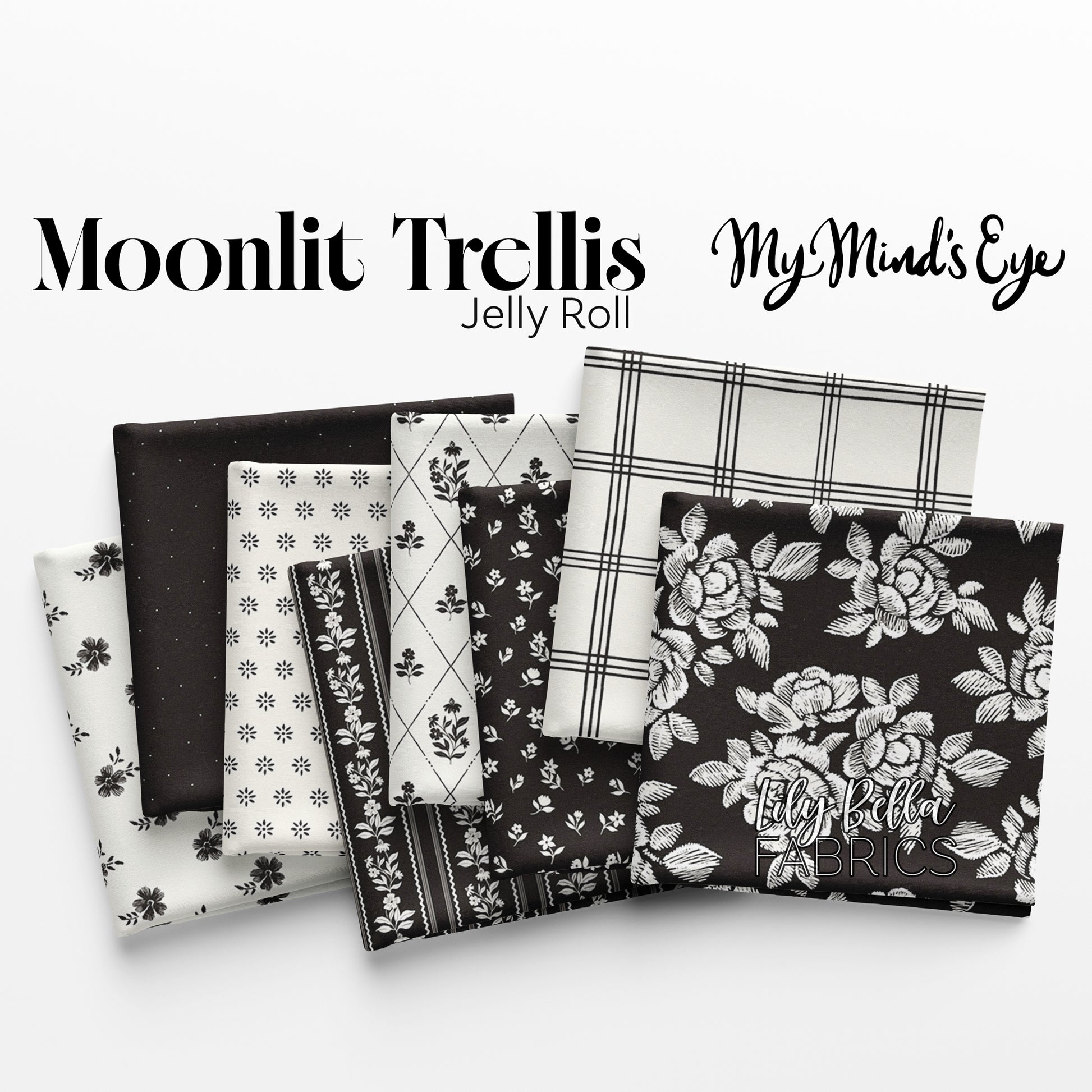 Moonlit Trellis Rolie Polie (40 pieces) by My Mind's Eye for Riley Blake Designs (RP-18210-40)