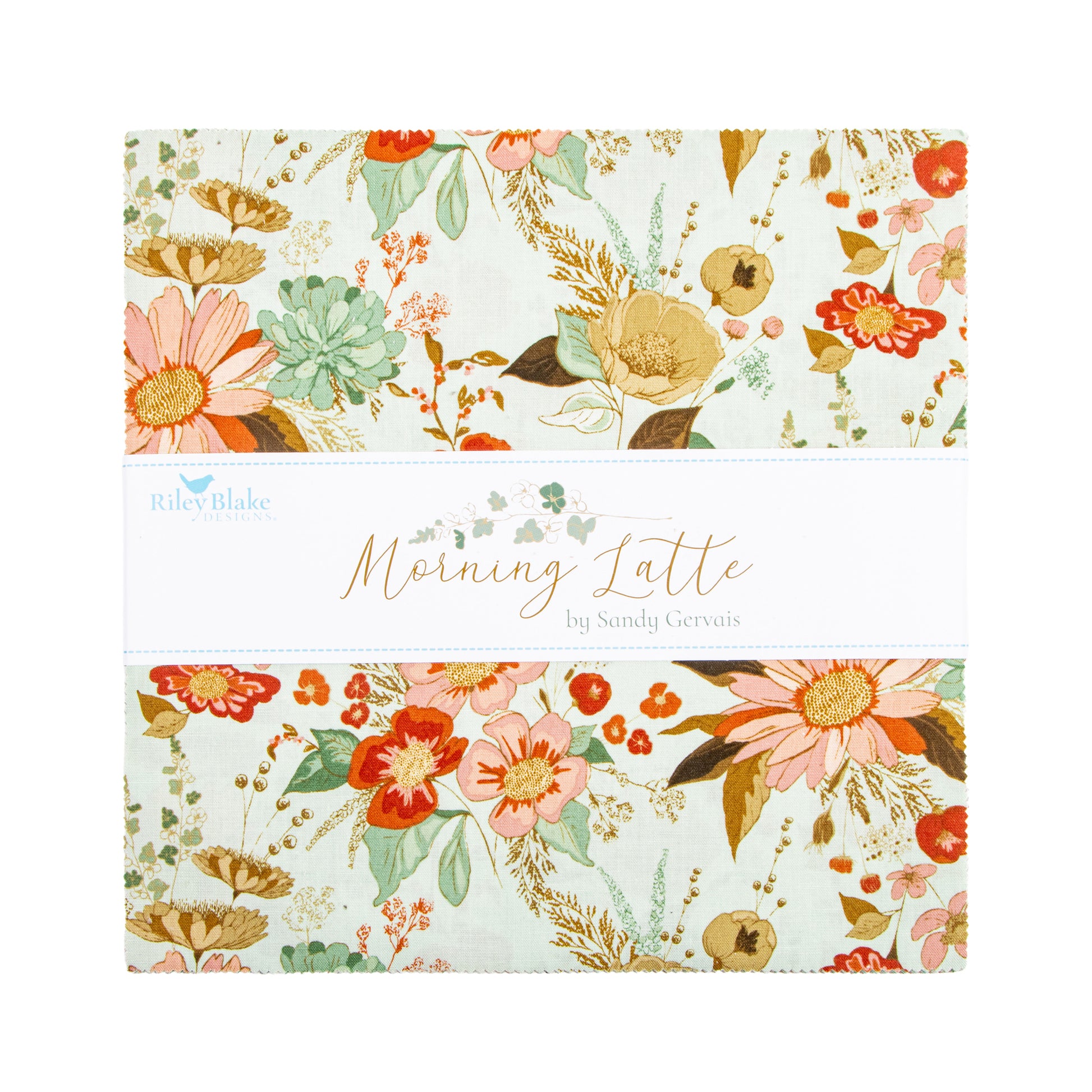 Morning Latte 10 Inch Stacker (42 pieces) by Sandy Gervais for Riley Blake Designs (10-16920-42)