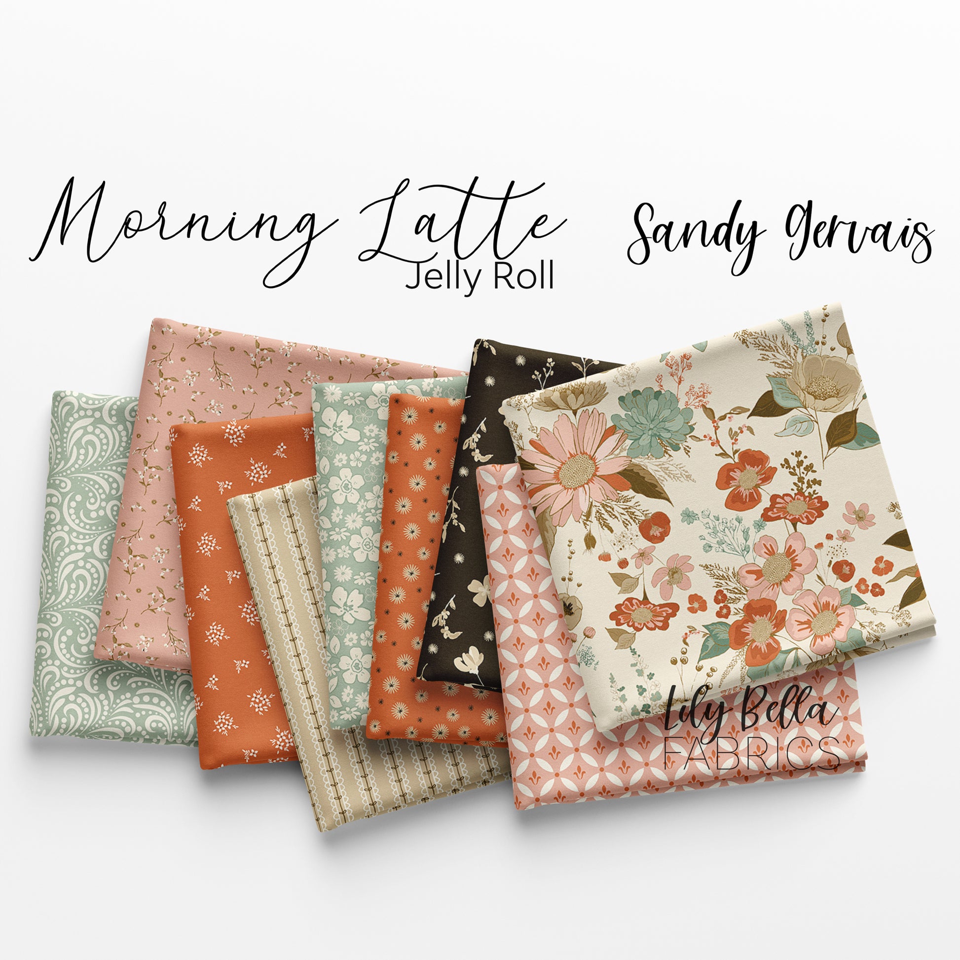 Morning Latte Rolie Polie (40 pieces) by Sandy Gervais for Riley Blake Designs (RP-16920-40)