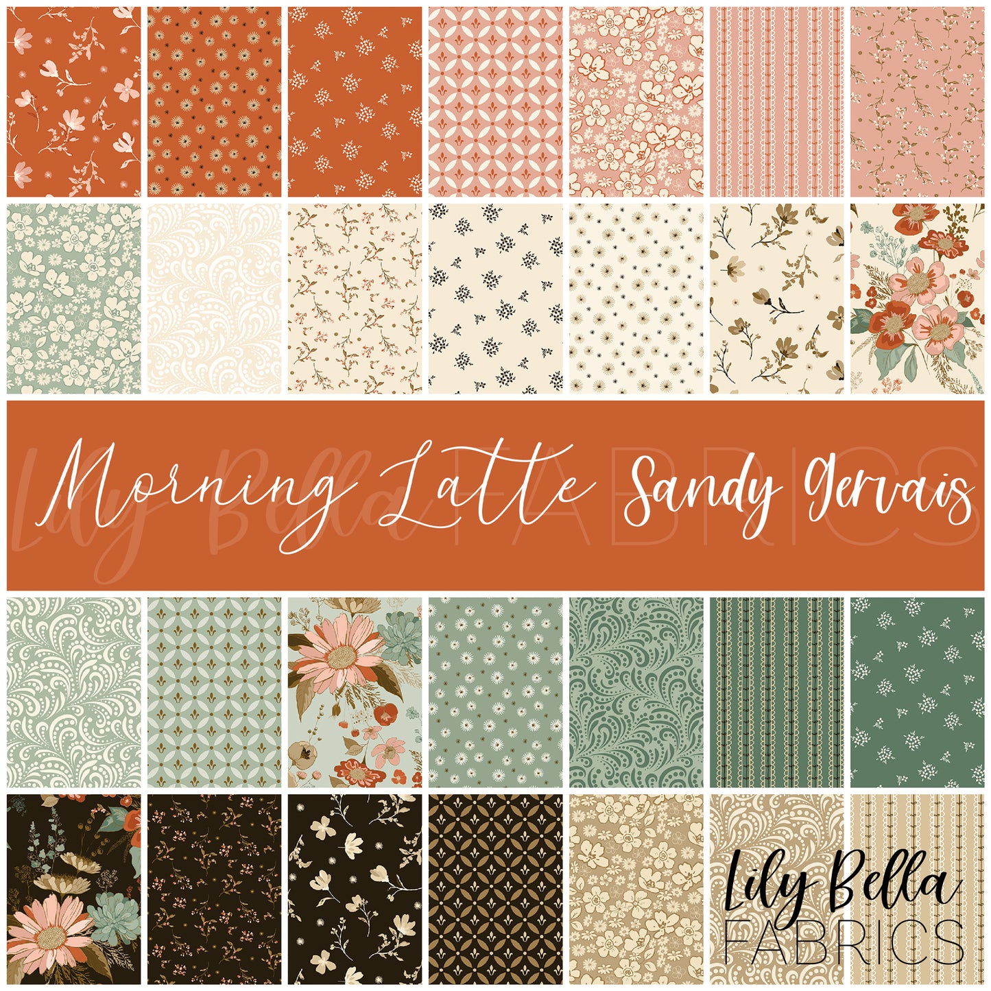 Morning Latte Rolie Polie (40 pieces) by Sandy Gervais for Riley Blake Designs (RP-16920-40)