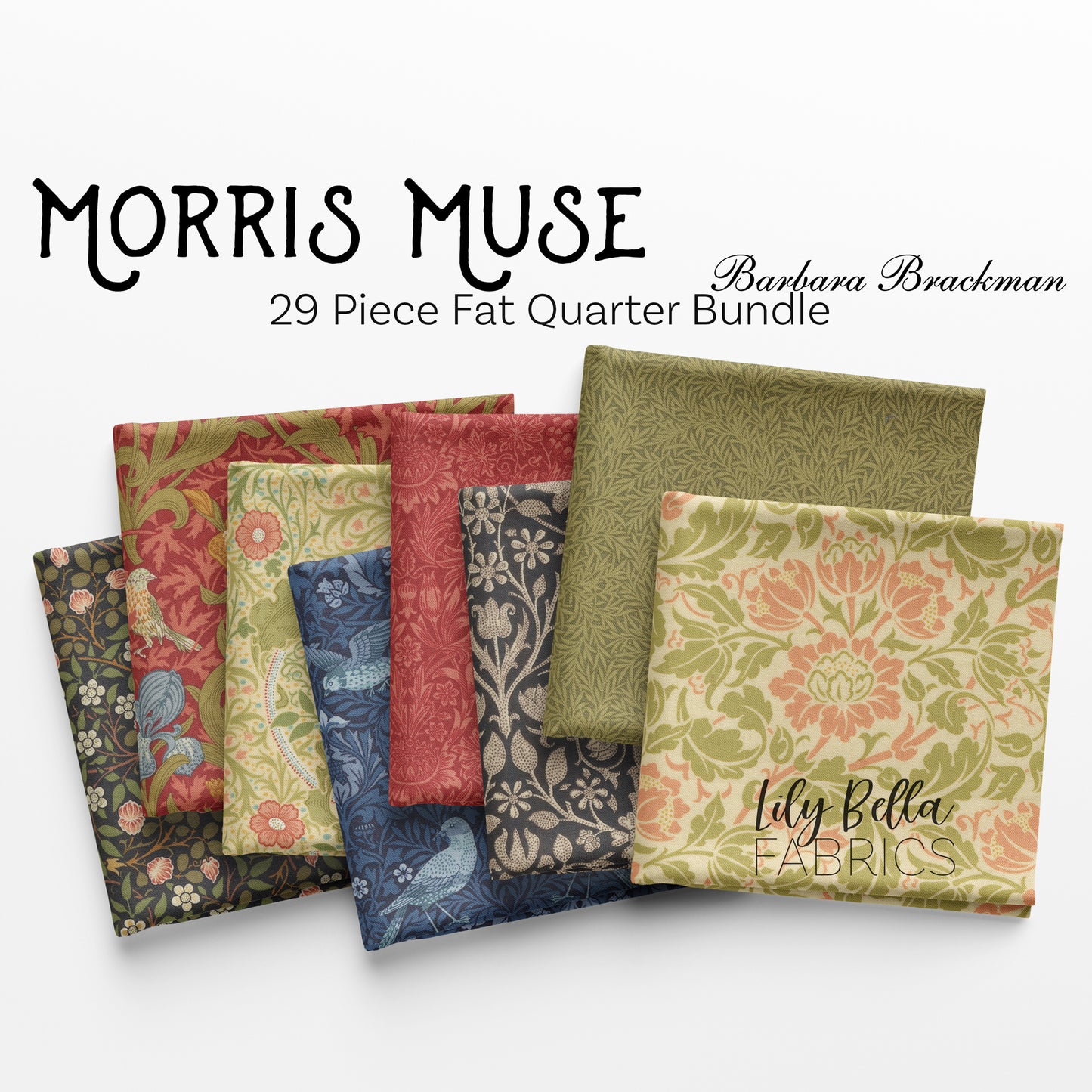 Morris Muse Fat Quarter Bundle (29 pieces) by Barbara Brackman for Moda (13380AB)