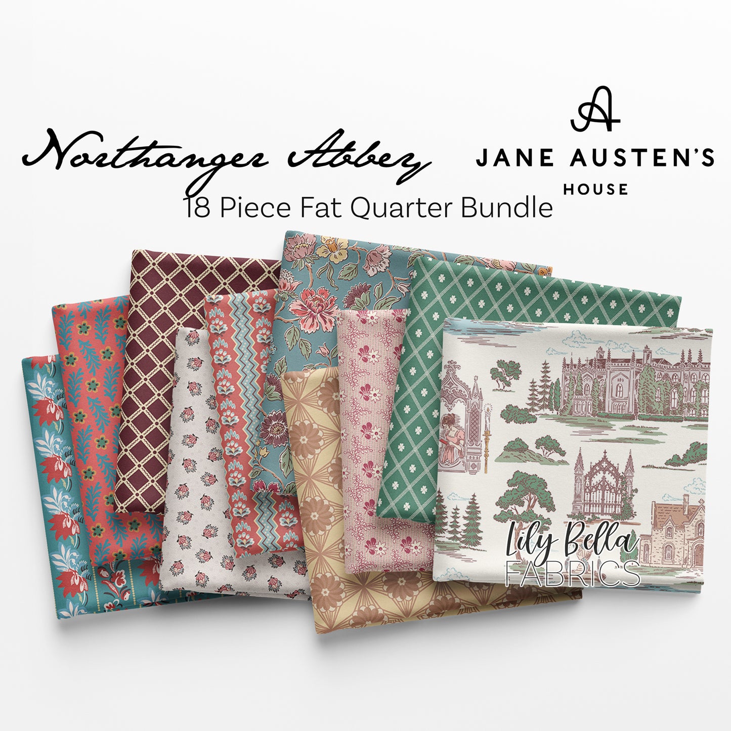 Northanger Abbey Fat Quarter Bundle (18 pieces) by Jane Austen's House for Riley Blake Designs (FQ-17890-18)