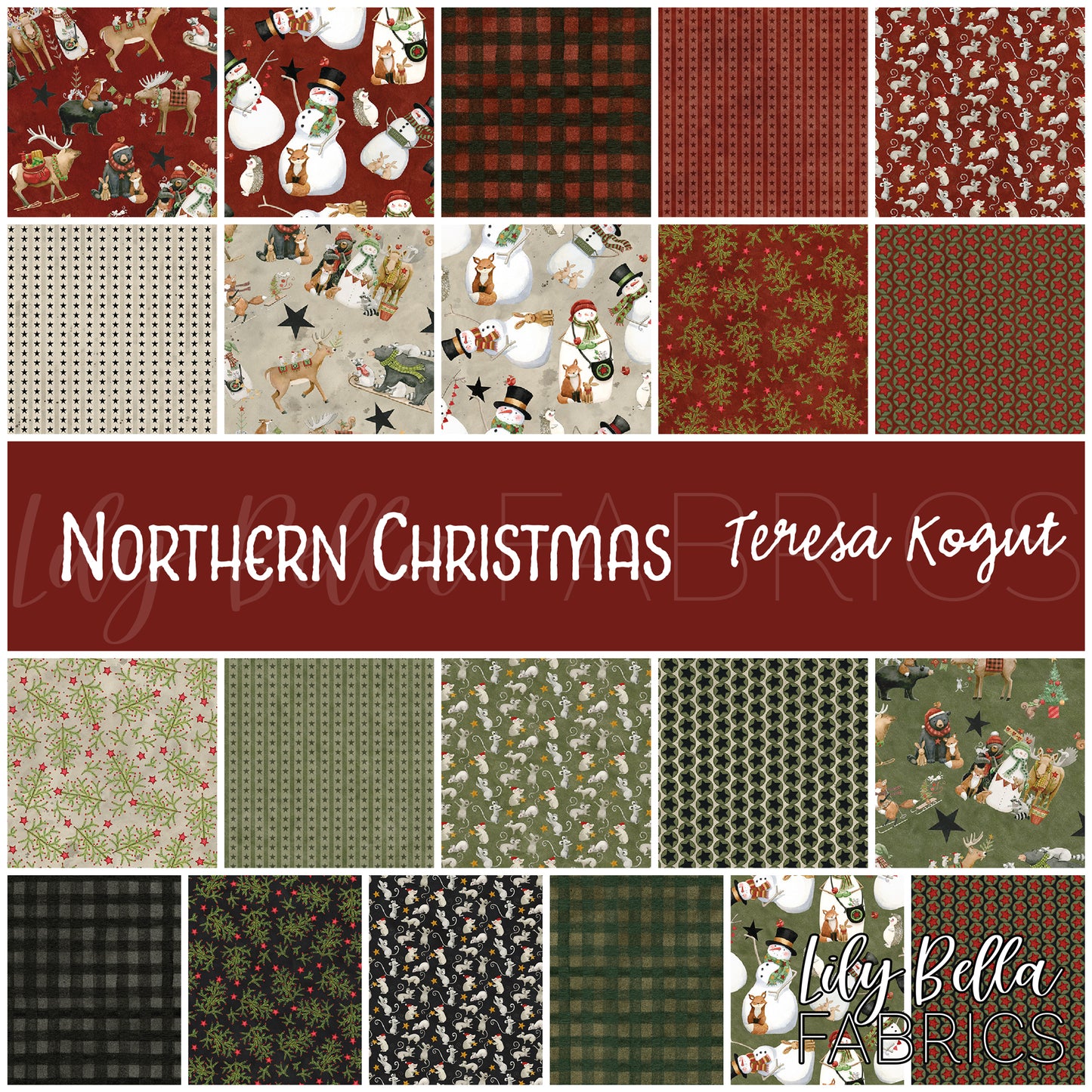 Northern Christmas Fabric Collection by Teresa Kogut for Riley Blake Designs at Lily Bella Fabrics