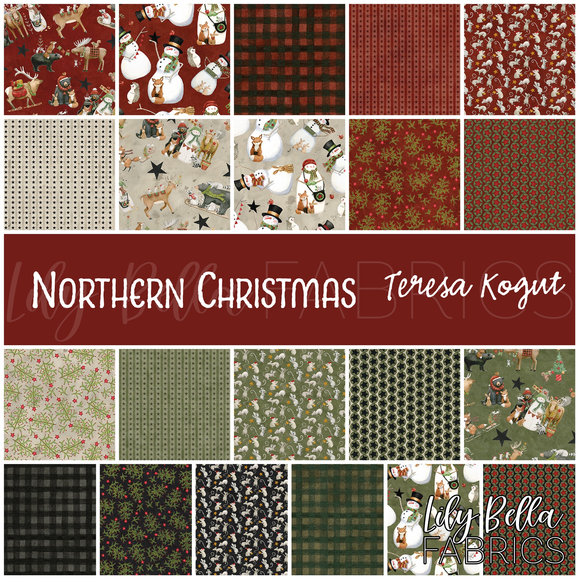 Northern Christmas Fabric Collection by Teresa Kogut for Riley Blake Designs at Lily Bella Fabrics