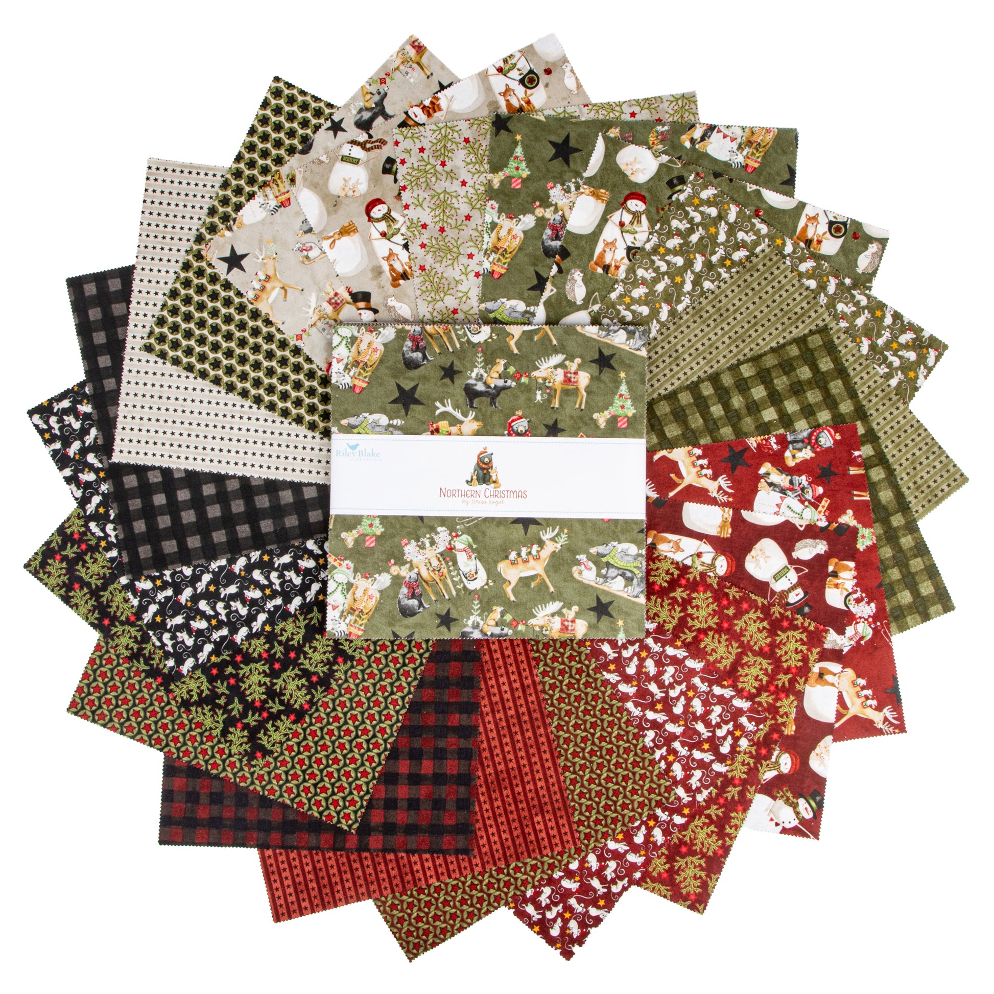 Northern Christmas 10 Inch Stacker (42 pieces) by Teresa Kogut for Riley Blake Designs (10-17830-42)