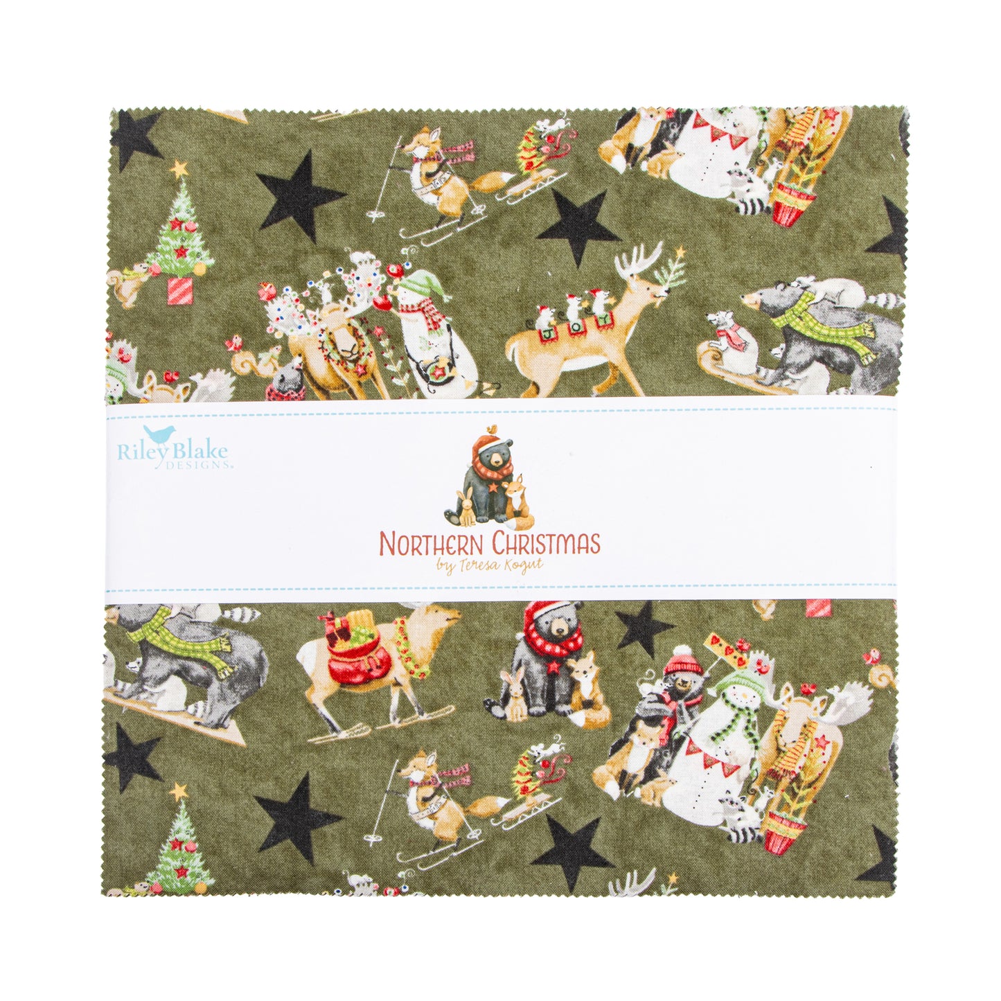 Northern Christmas 10 Inch Stacker (42 pieces) by Teresa Kogut for Riley Blake Designs (10-17830-42)