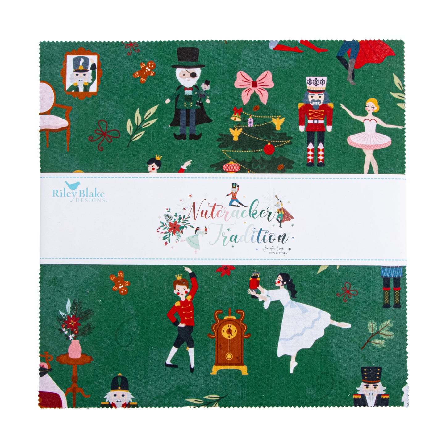 Nutcracker Tradition 10 Inch Stacker (42 pieces) by Jennifer Long for Riley Blake Designs (10-17670-42)