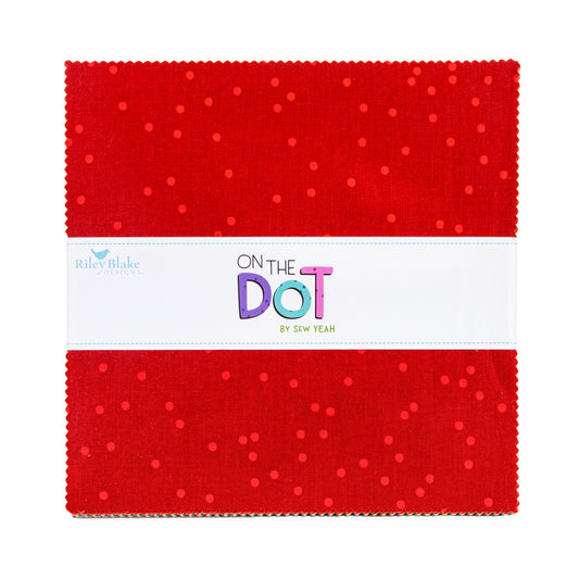 On the Dot 10 Inch Stacker (42 pieces) by Sew Yeah Quilting for Riley Blake Designs (10-17030-42)