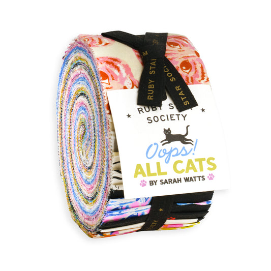 Oops! All Cats Jelly Roll (40 pieces) by Sarah Watts for Ruby Star Society (RS2146JR)