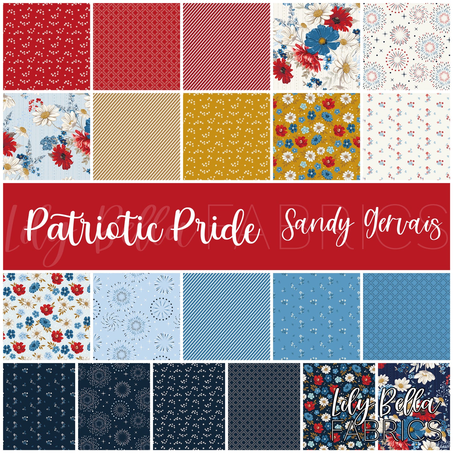 Patriotic Pride Fabric Collection by Sandy Gervais for Riley Blake Designs at Lily Bella Fabrics