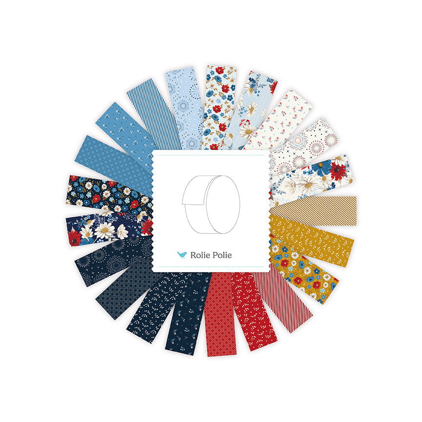Patriotic Pride Rolie Polie (40 pieces) by Sandy Gervais for Riley Blake Designs (RP-18740-40)