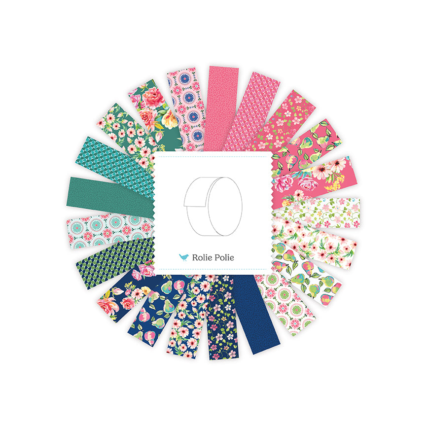 Peonies and Pears Rolie Polie (40 pieces) by Lila Tueller for Riley Blake Designs (RP-18760-40)