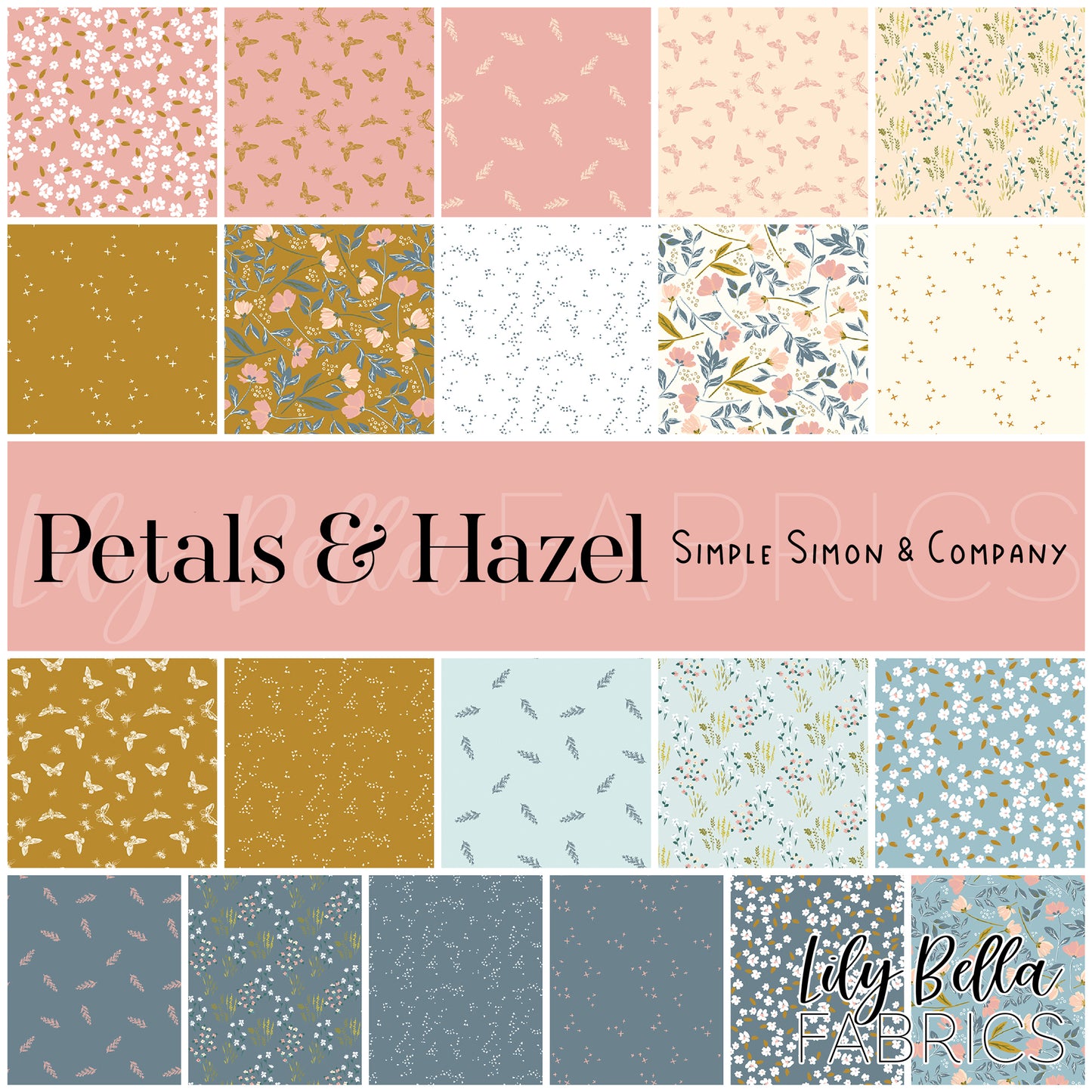 Petals and Hazel Fabric Collection by Simple Simon and Company for Riley Blake Designs at Lily Bella Fabrics