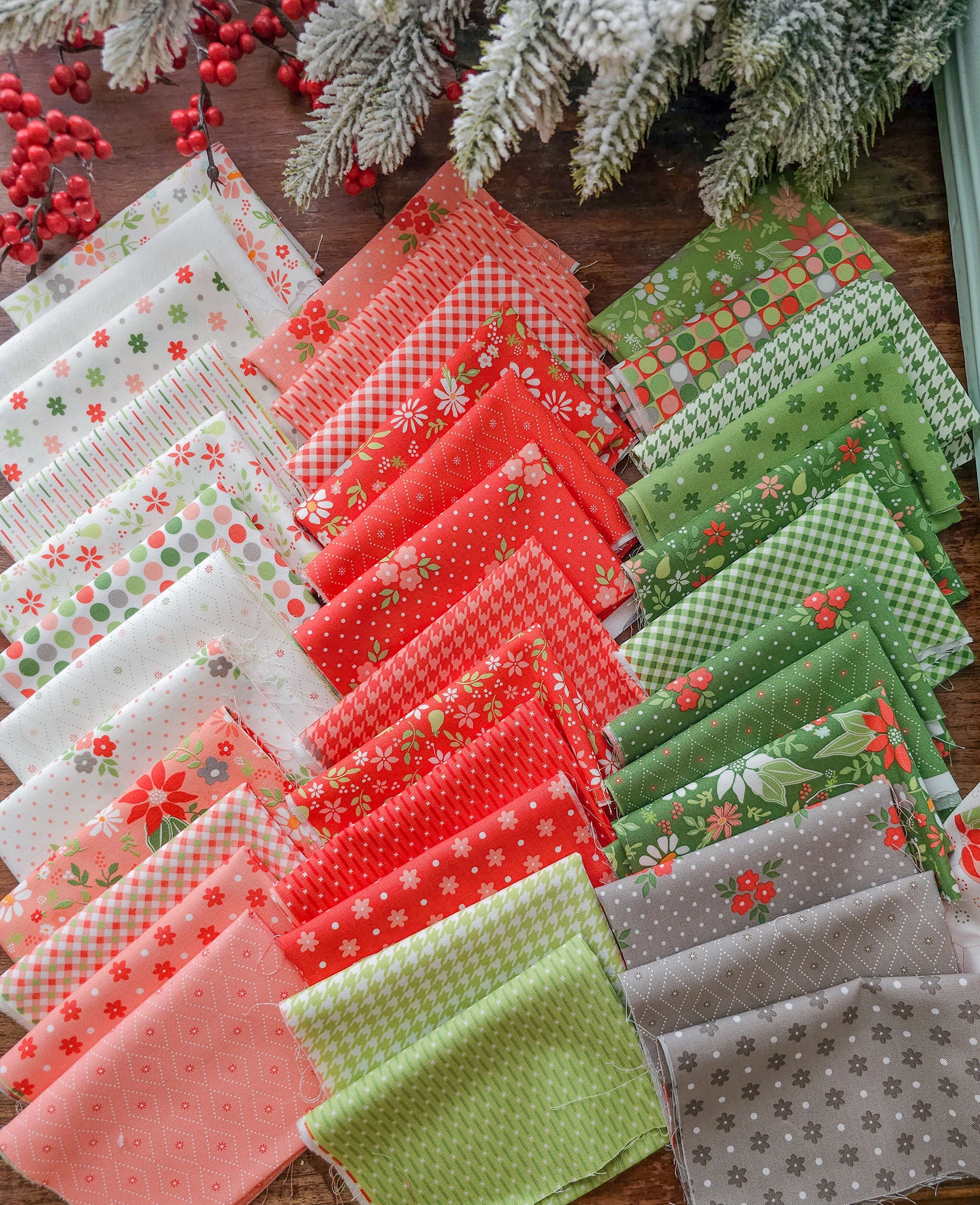 Poinsettia and Pear Fabric Collection by Sherri and Chelsi for Moda at Lily Bella Fabrics