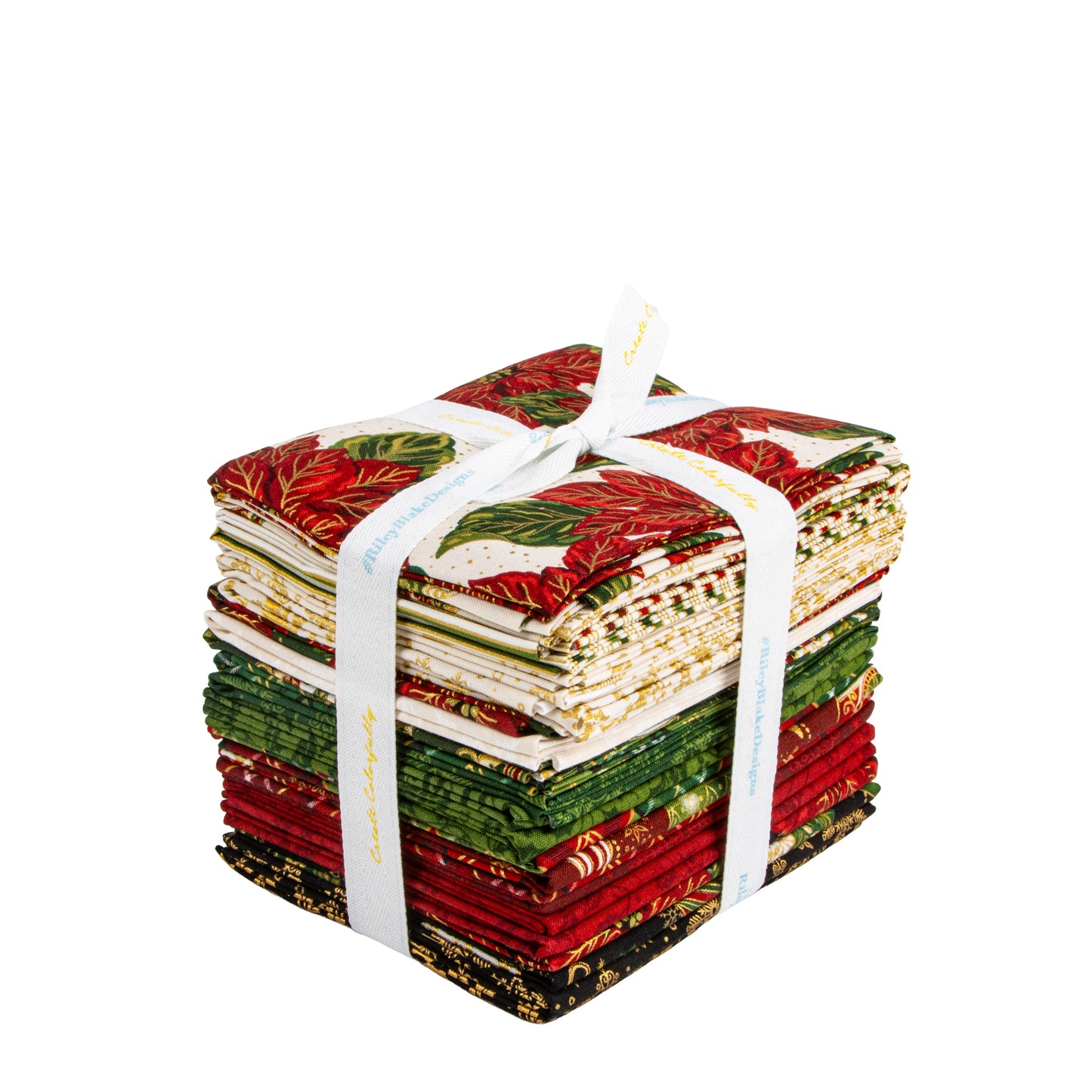 Poinsettias at Christmas Fat Quarter Bundle (24 pieces) by Jennifer Bosworth for Riley Blake Designs (FQ-17630-24)
