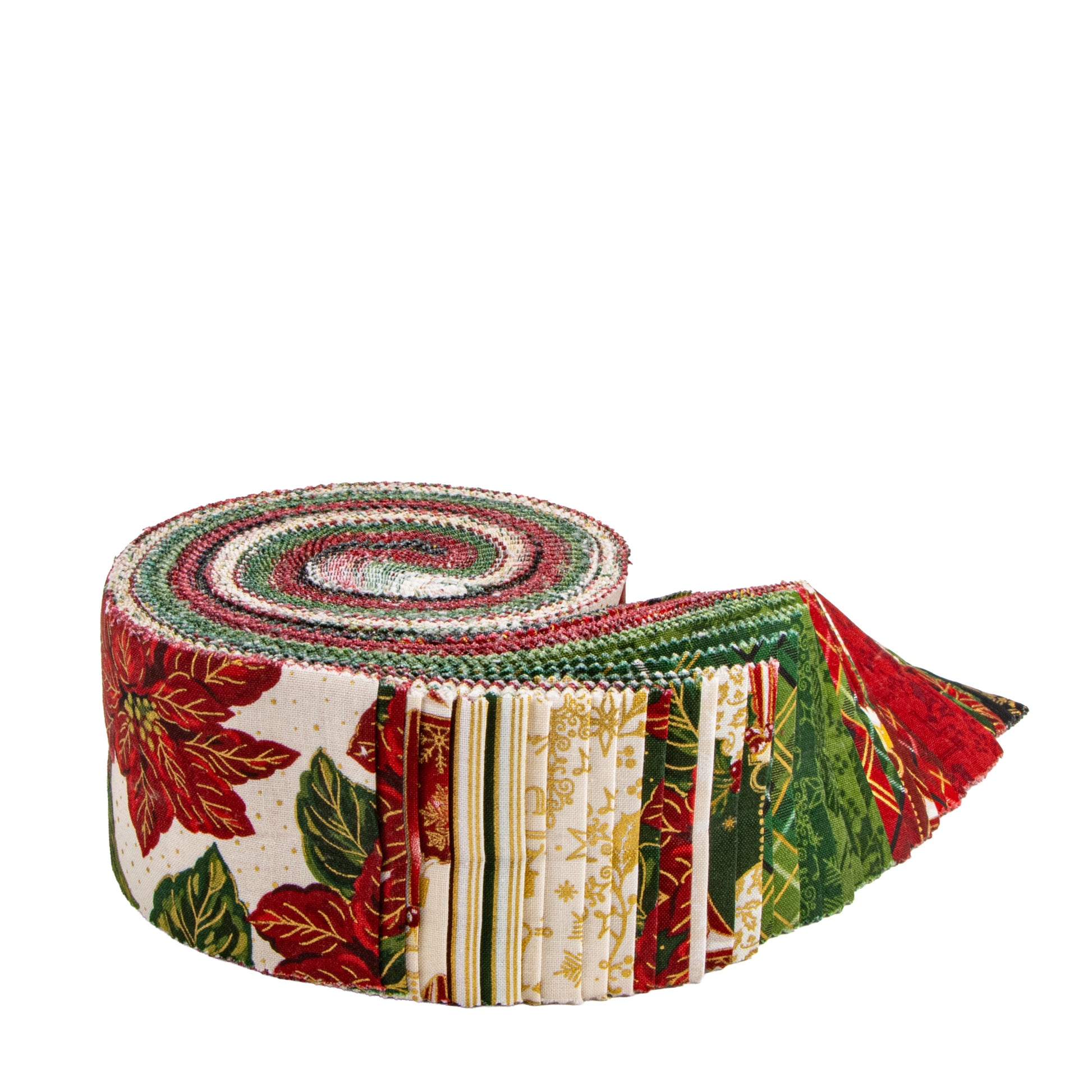 Poinsettias at Christmas Rolie Polie (40 pieces) by Jennifer Bosworth for Riley Blake Designs (RP-17630-40)