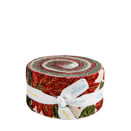 Poinsettias at Christmas Rolie Polie (40 pieces) by Jennifer Bosworth for Riley Blake Designs (RP-17630-40)