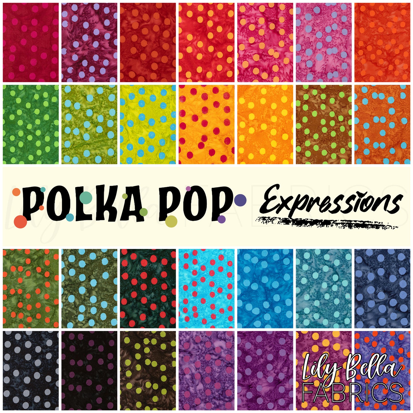 Polka Pop Elementals Expressions Batiks Fabric Collection by Riley Blake Designs at Lily Bella Fabrics