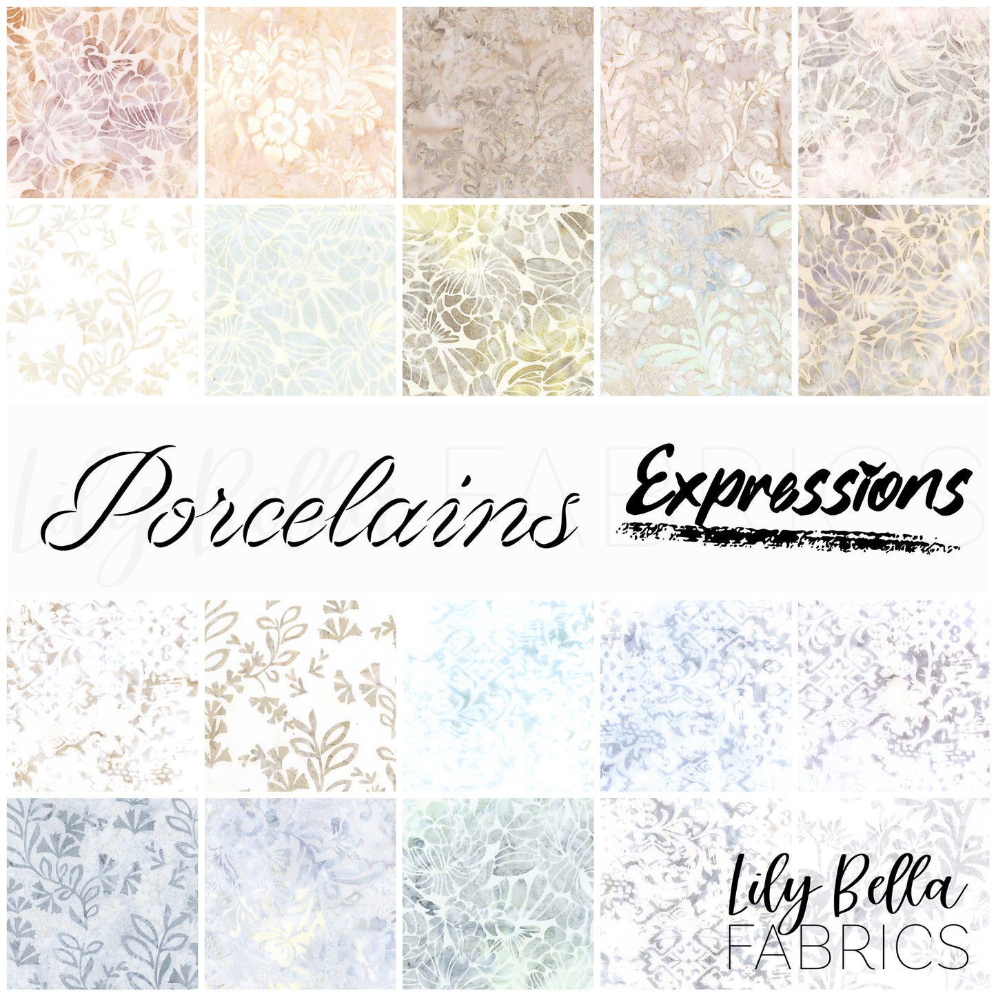 Porcelains Expressions Batiks 10 Inch Stacker (42 pieces) by  for Riley Blake Designs (10-23454-42)