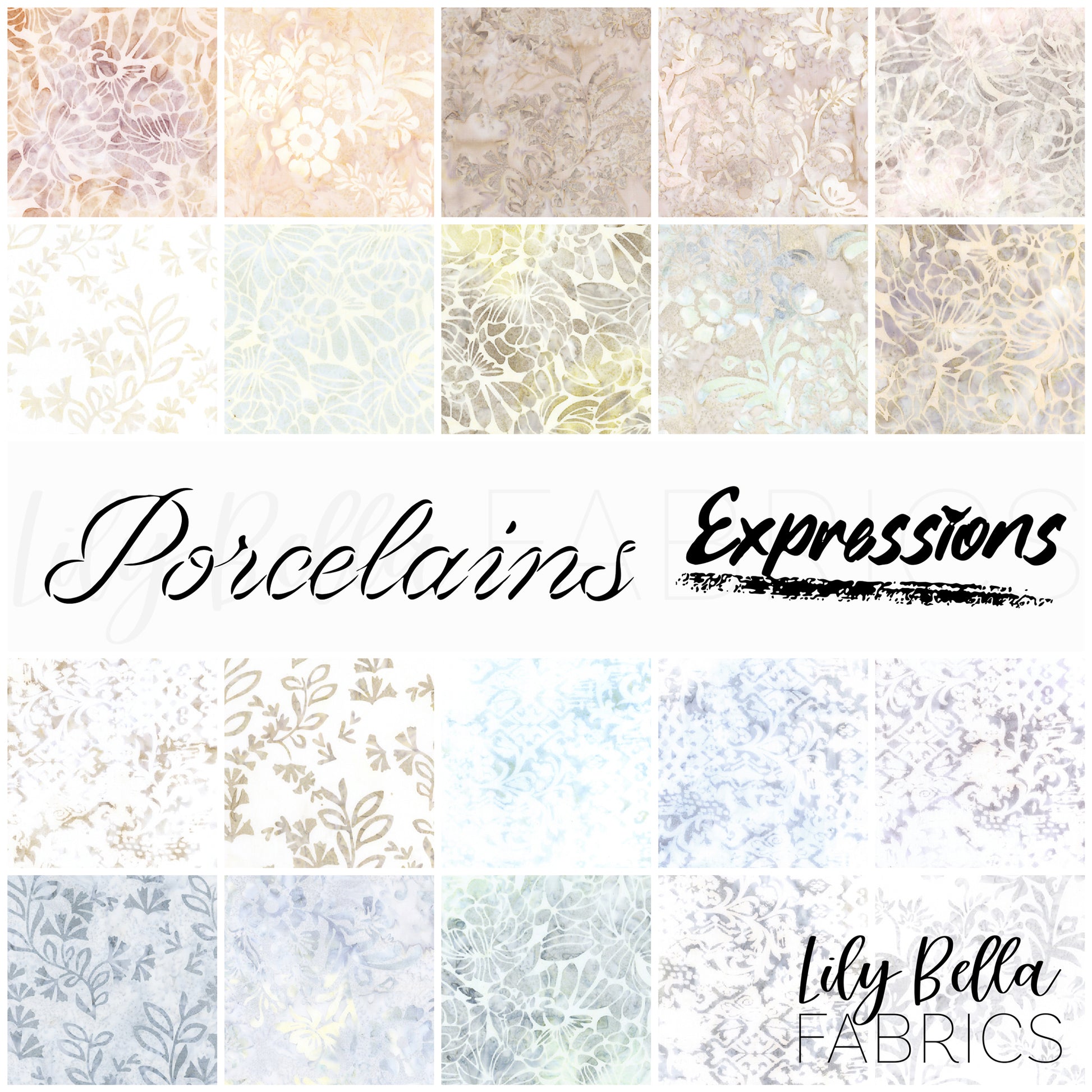 Porcelains Expressions Batiks 10 Inch Stacker (42 pieces) by  for Riley Blake Designs (10-23454-42)