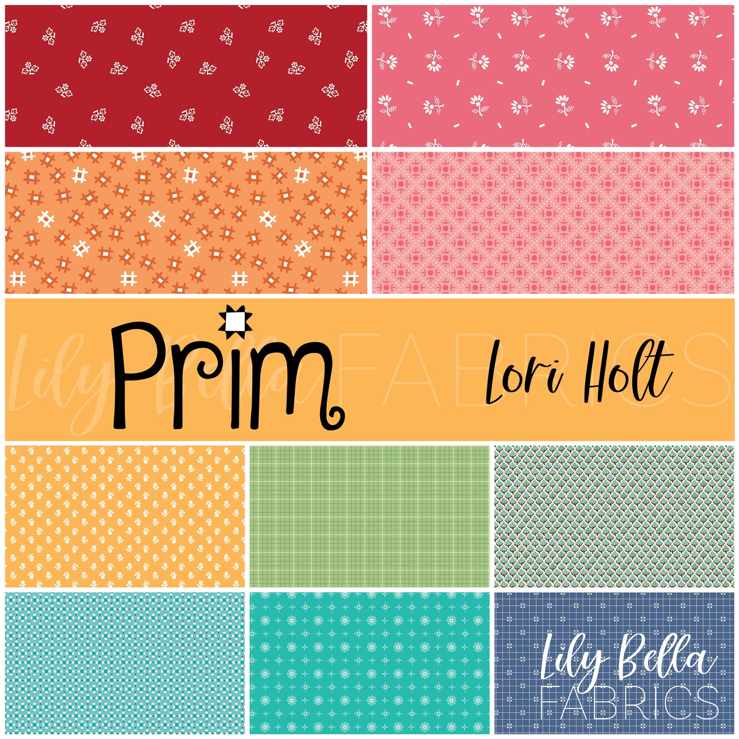 Prim Fat Quarter Bundle (10 pcs) by Lori Holt for Riley Blake