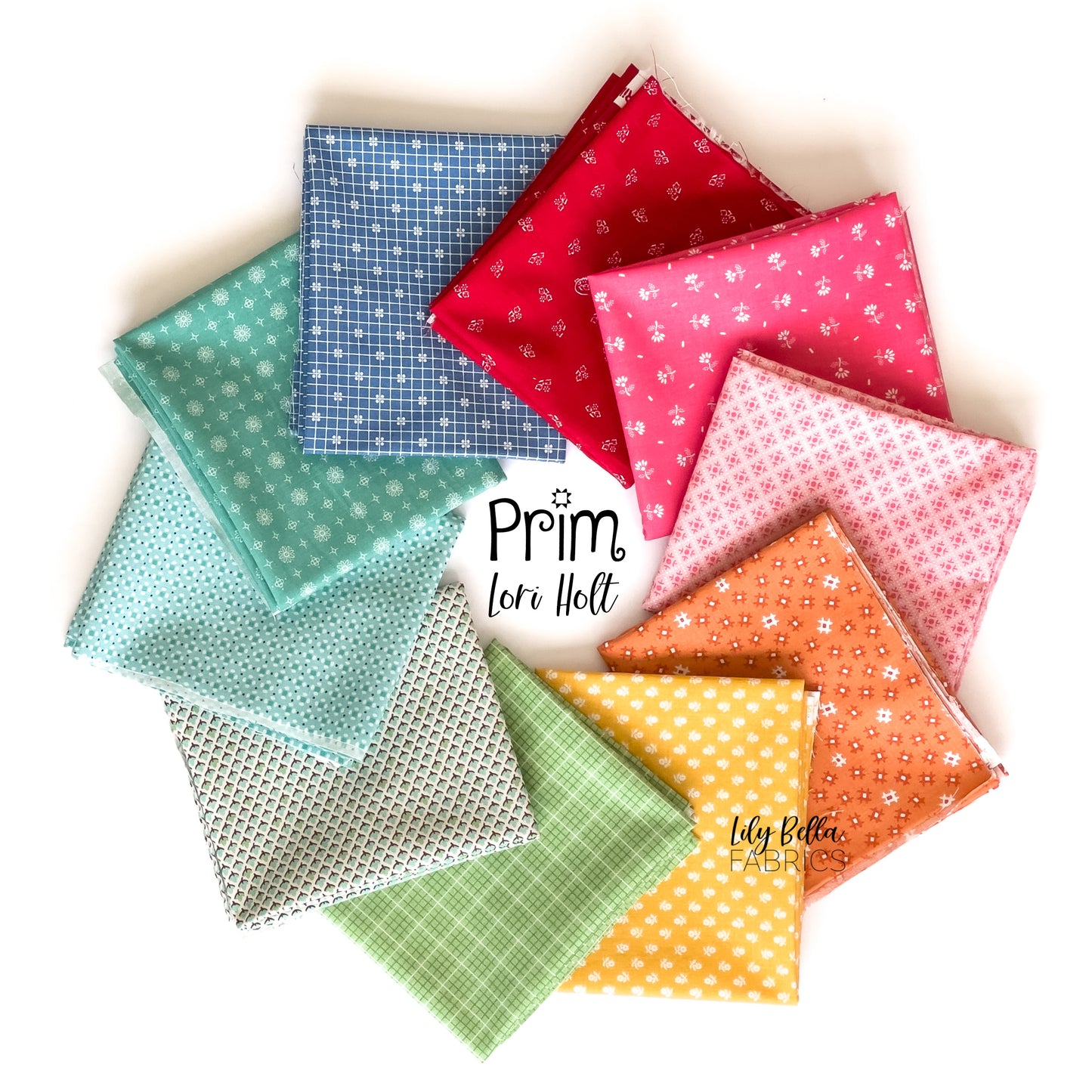 Prim Fat Quarter Bundle (10 pcs) by Lori Holt for Riley Blake