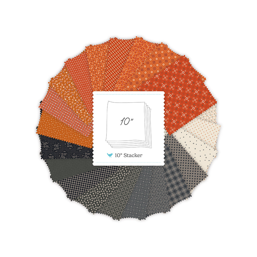 Pumpkin and Licorice 10 Inch Stacker (42 pieces) by Lori Holt for Riley Blake Designs (10-18780-42)