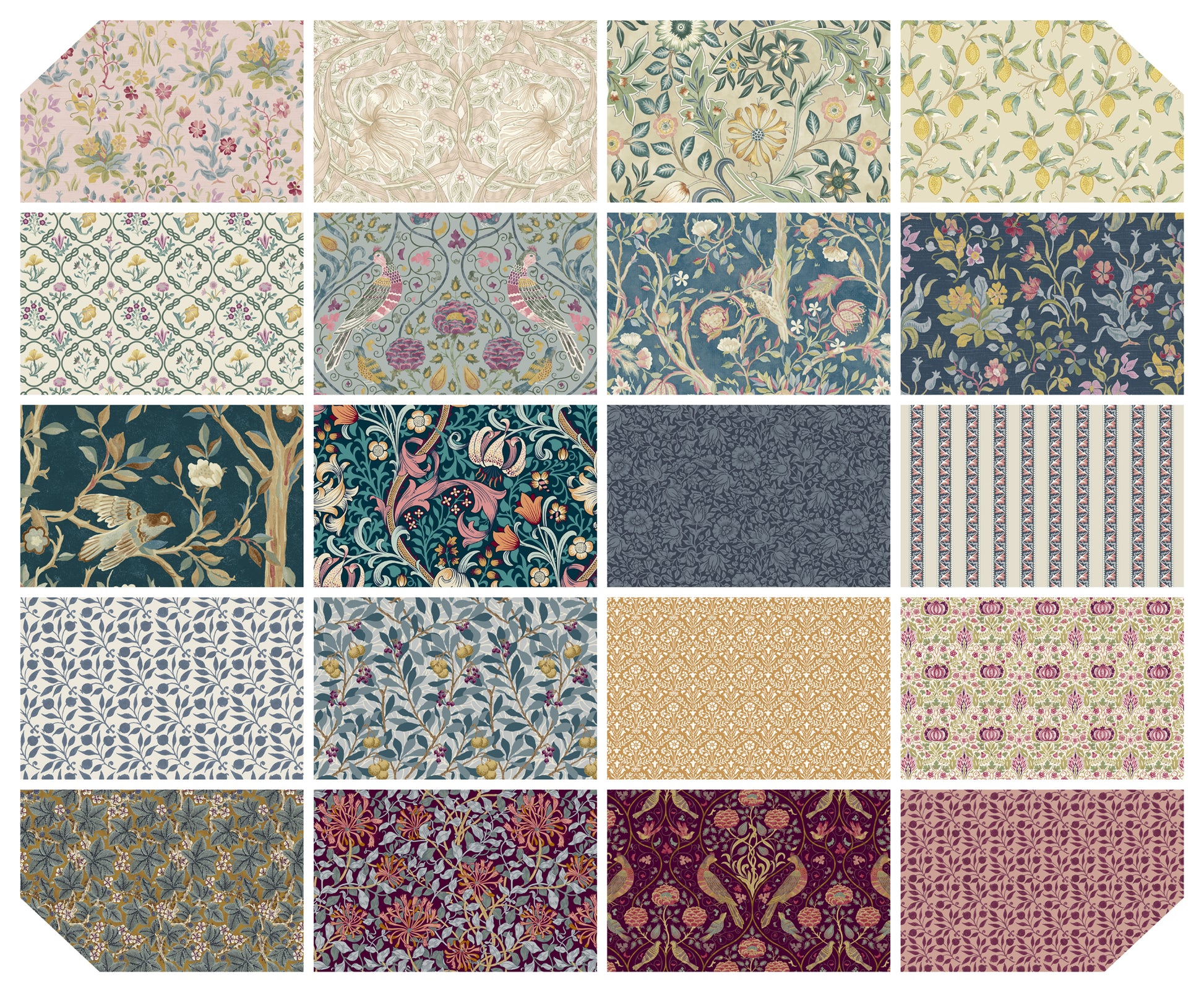 Red House Fat Quarter Bundle (20 pieces) by The Original Morris and Co. for FreeSpirit Fabrics (FB4FQWM.REDHOUSE)