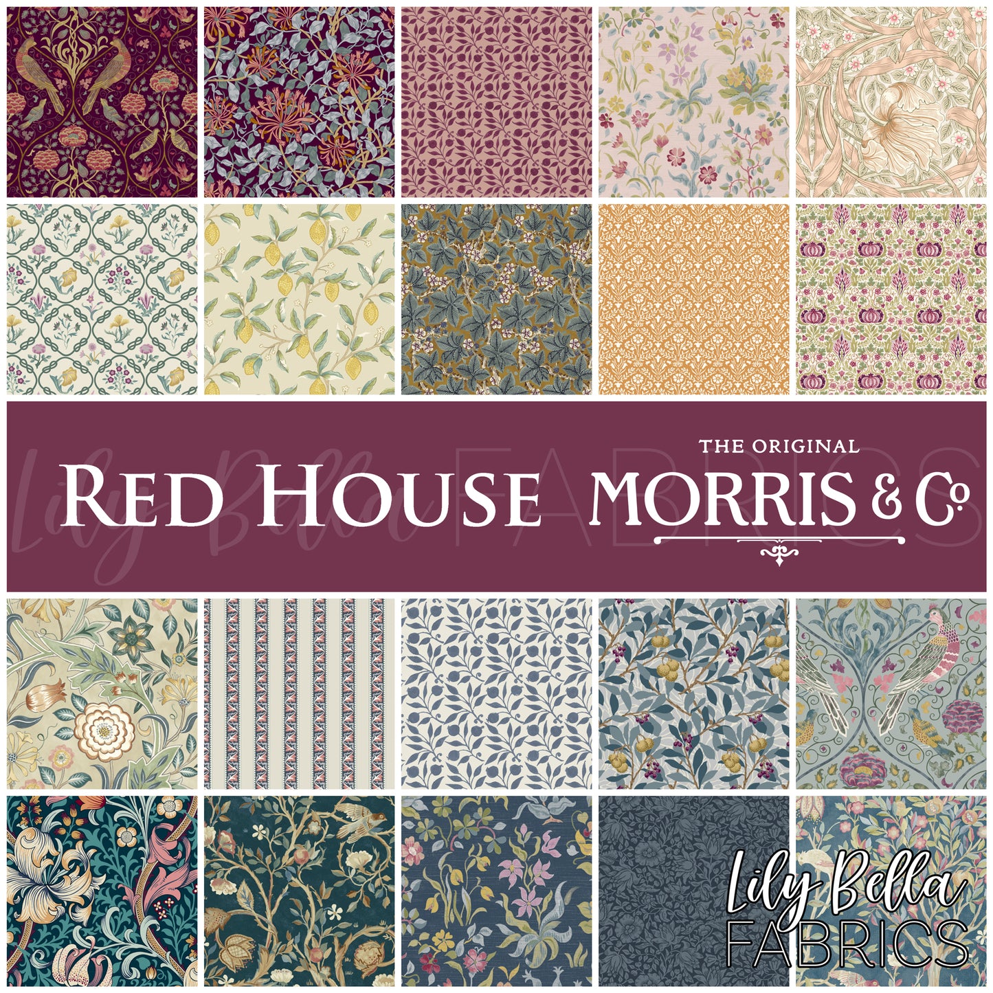 Red House Fabric Collection by The Original Morris and Co. for FreeSpirit Fabrics at Lily Bella Fabrics