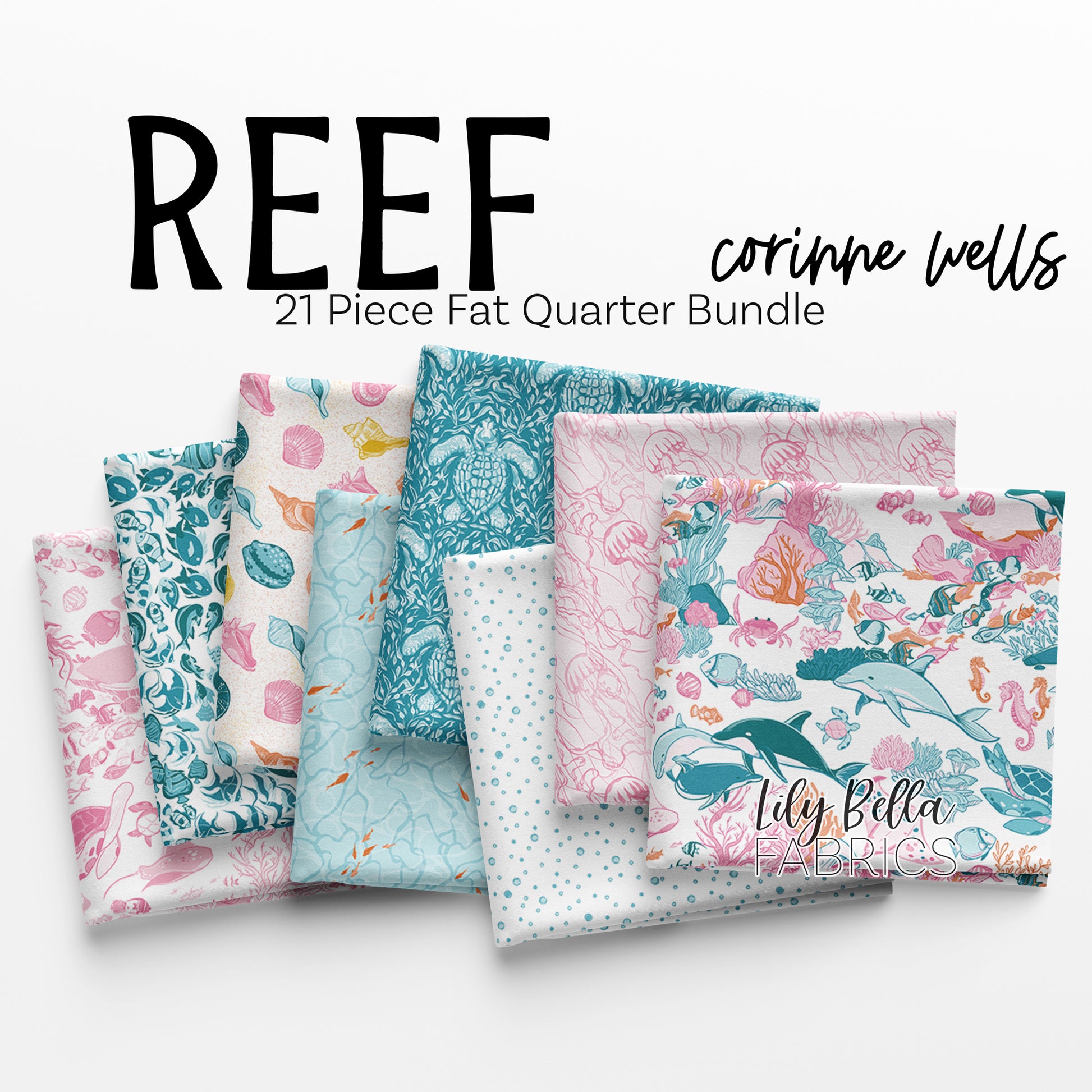 Reef Fat Quarter Bundle (21 pieces) by Corinne Wells for Riley Blake Designs (FQ-17270-21)