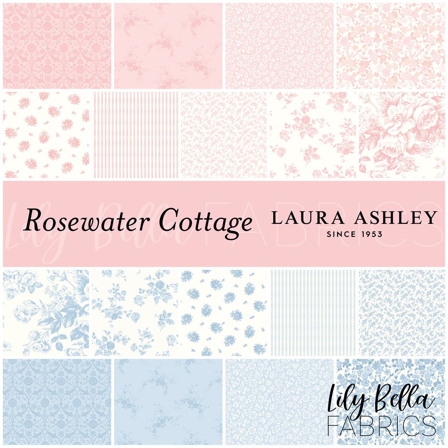 Rosewater Cottage Fabric Collection by Laura Ashley for Riley Blake Designs at Lily Bella Fabrics