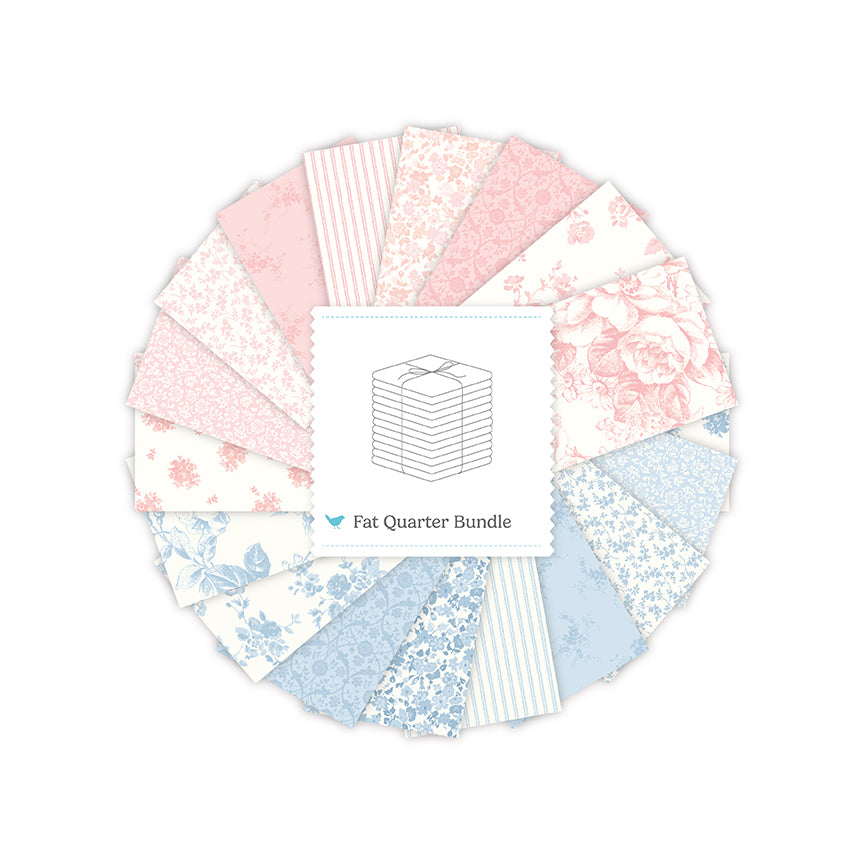 Rosewater Cottage Fat Quarter Bundle (18 pieces) by Laura Ashley for Riley Blake Designs (FQ-18810-18)