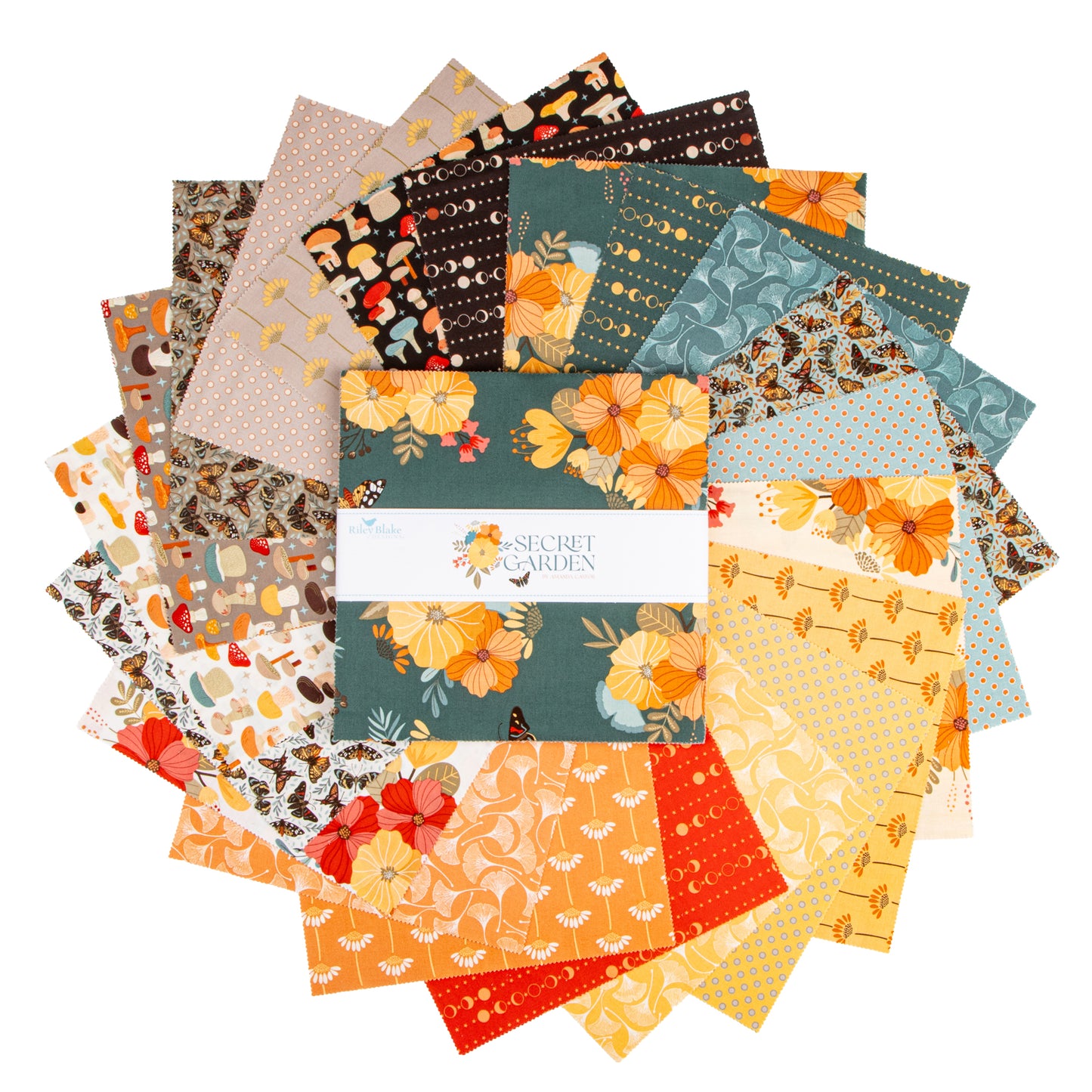 Secret Garden 10 Inch Stacker (42 pieces) by Amanda Castor for Riley Blake Designs (10-18040-42)
