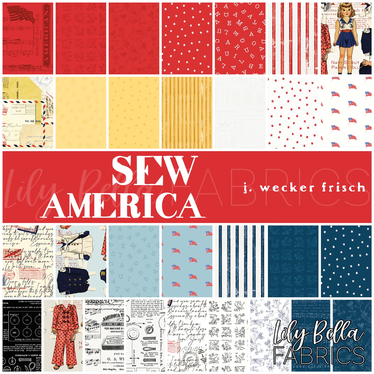 Sew America Fabric Collection by J. Wecker Frisch for Riley Blake Designs at Lily Bella Fabrics