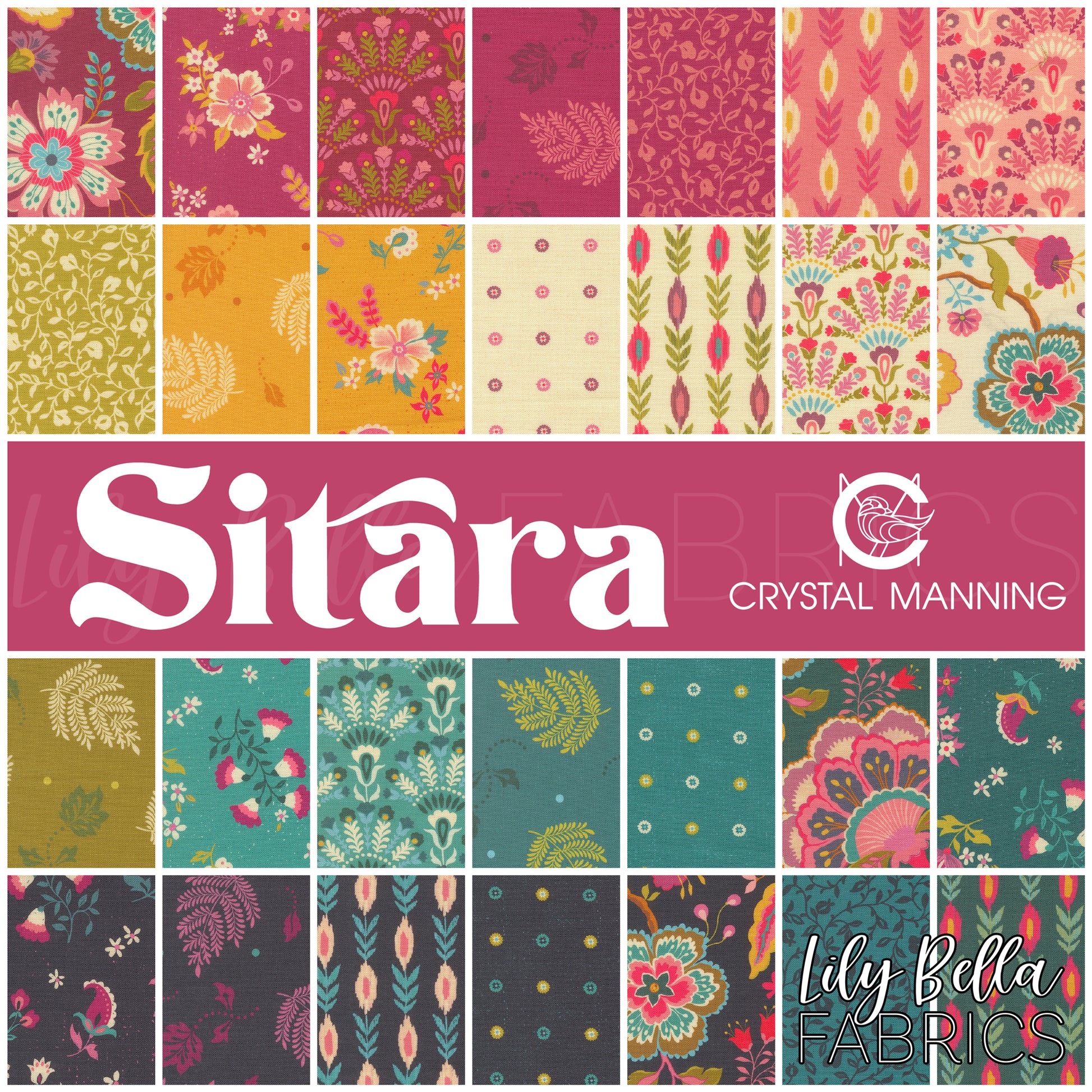 Sitara Fabric Collection by Crystal Manning for Moda at Lily Bella Fabrics