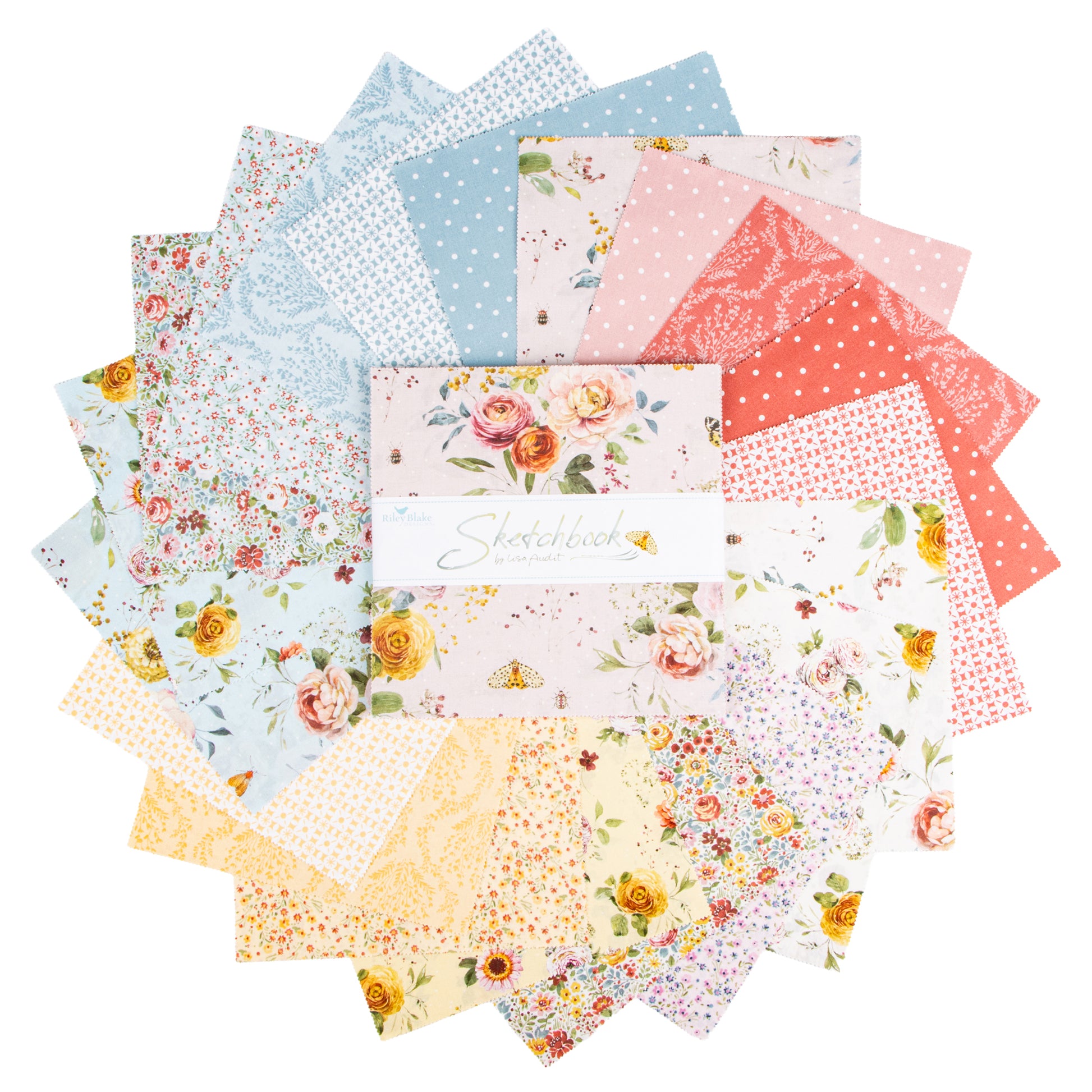Sketchbook 10 Inch Stacker (42 pieces) by Lisa Audit for Riley Blake Designs (10-17520-42)