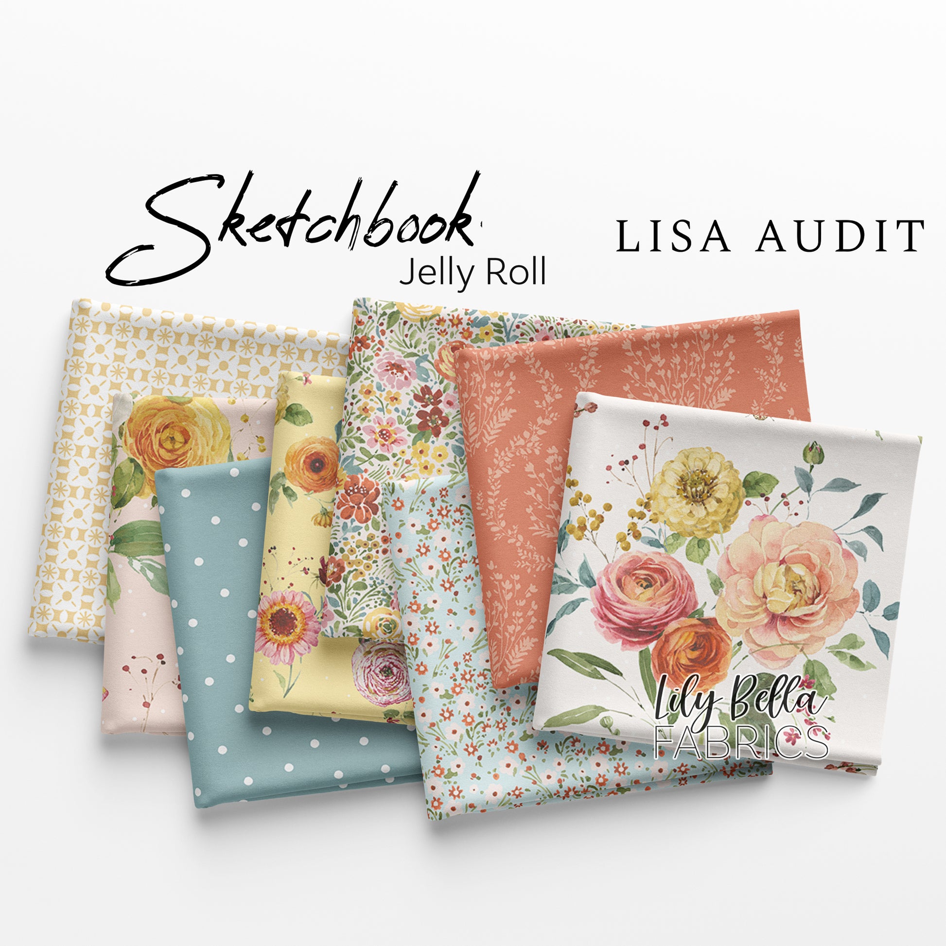 Sketchbook Rolie Polie (40 pieces) by Lisa Audit for Riley Blake Designs (RP-17520-40)