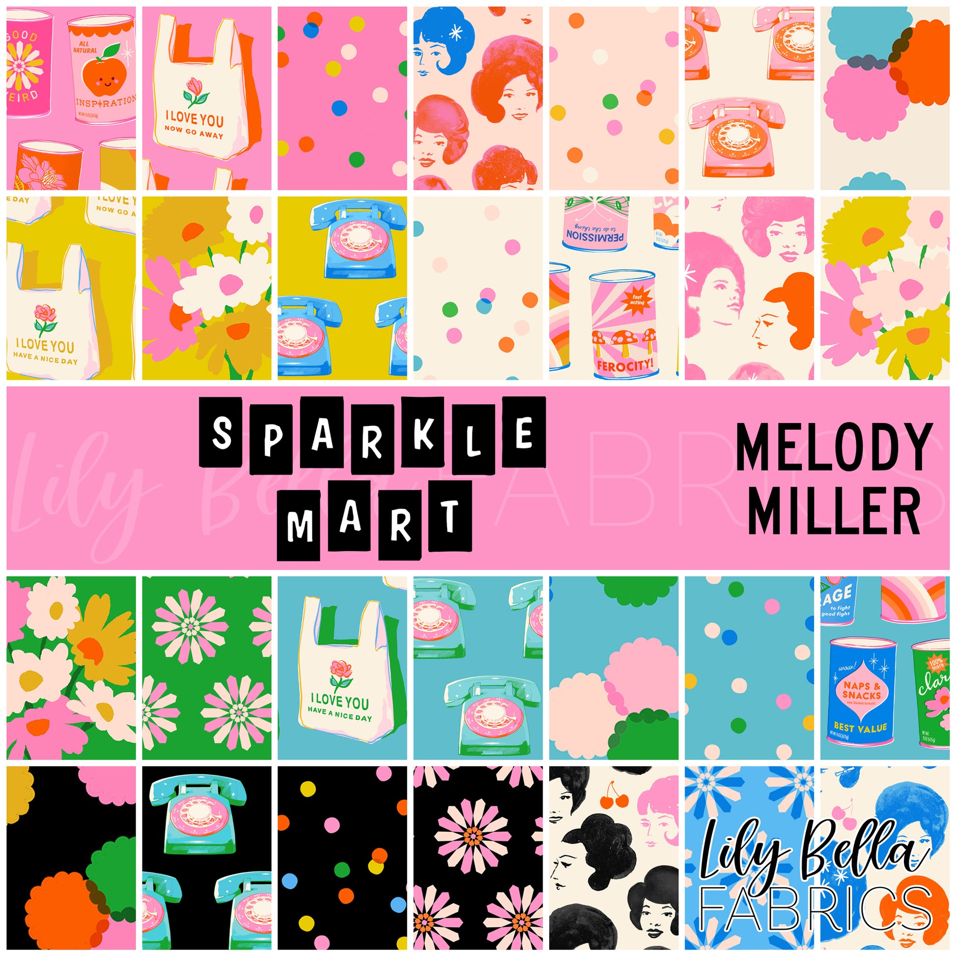 Sparkle Mart Fabric Collection by Melody Miller for Ruby Star Society at Lily Bella Fabrics