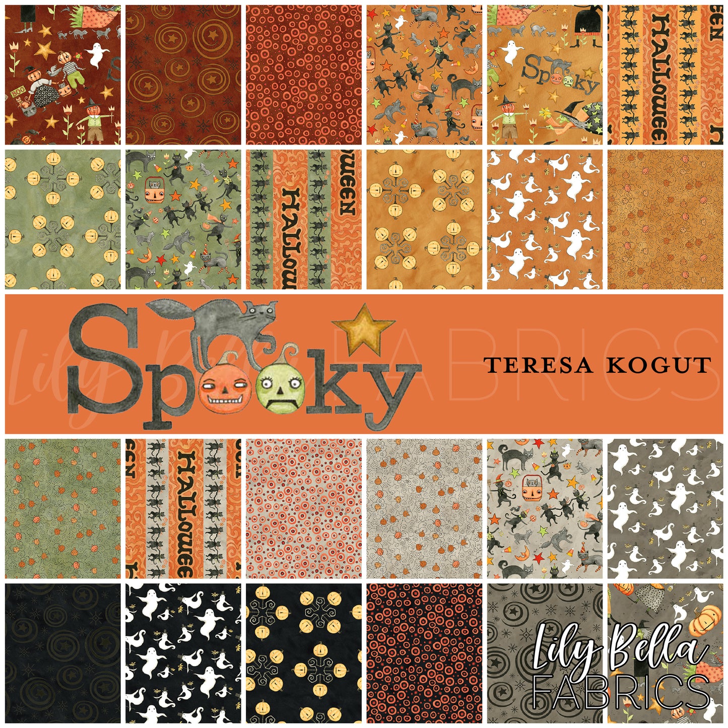 Spooky Fabric Collection by Teresa Kogut for Riley Blake Designs at Lily Bella Fabrics
