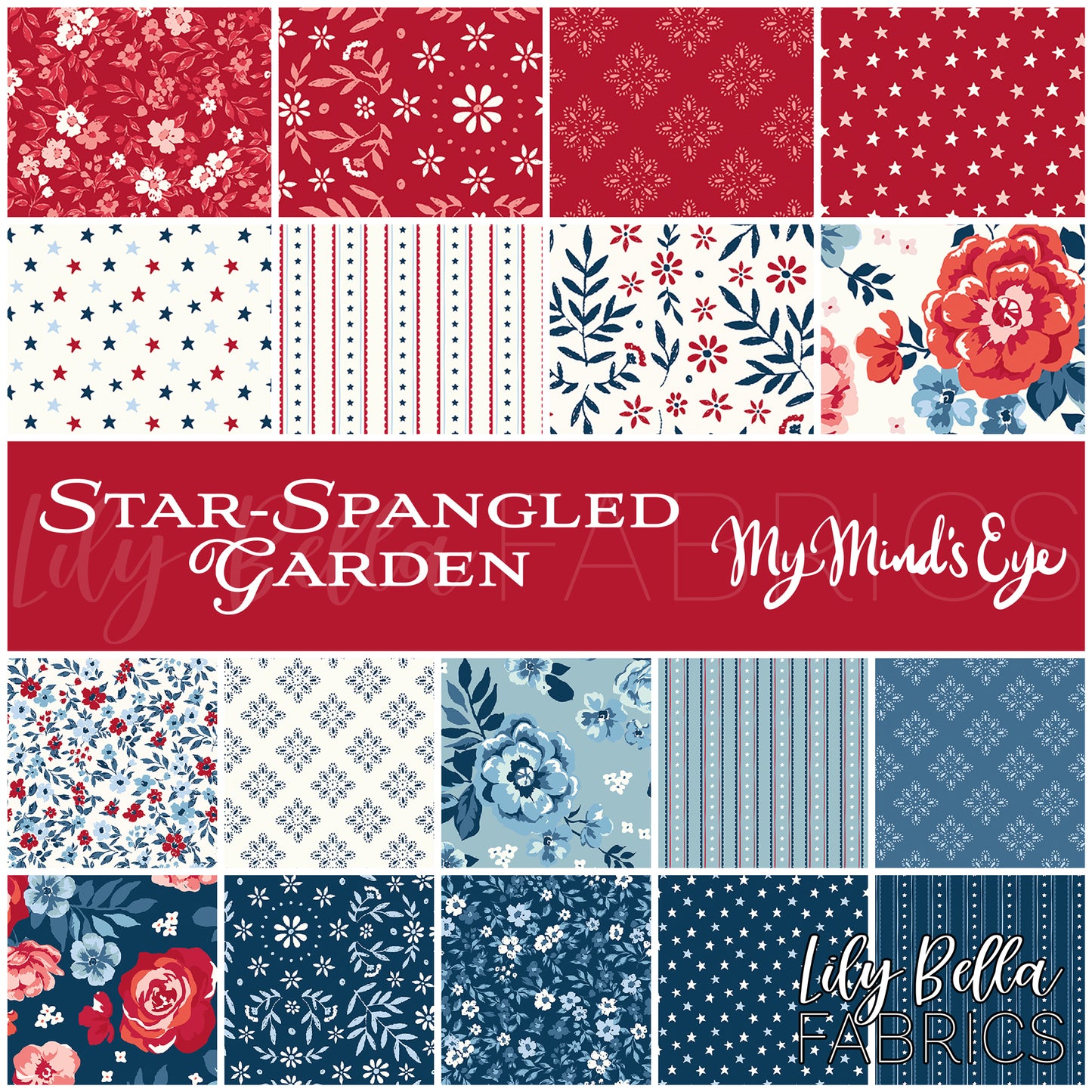 Star-Spangled Garden Fabric Collection by My Mind's Eye for Riley Blake Designs at Lily Bella Fabrics