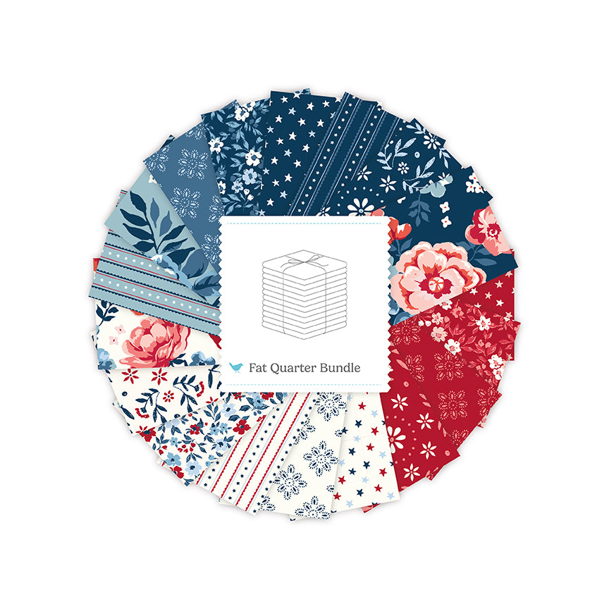 Star-Spangled Garden Fat Quarter Bundle (18 pieces) by My Mind's Eye for Riley Blake Designs (FQ-18840-18)