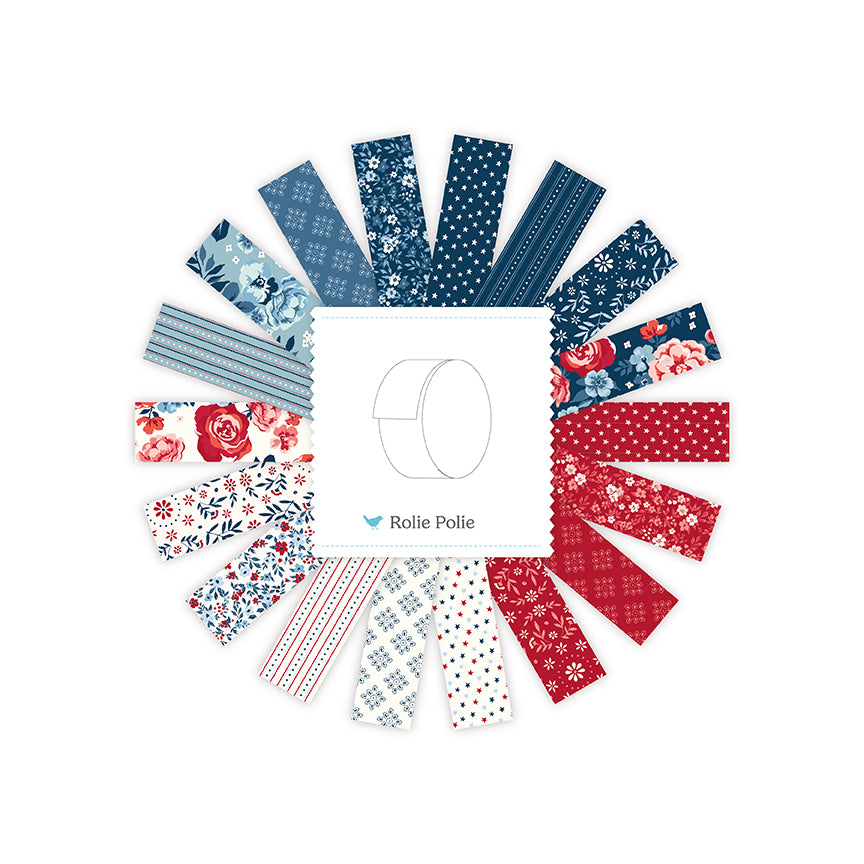 Star-Spangled Garden Rolie Polie (40 pieces) by My Mind's Eye for Riley Blake Designs (RP-18840-40)