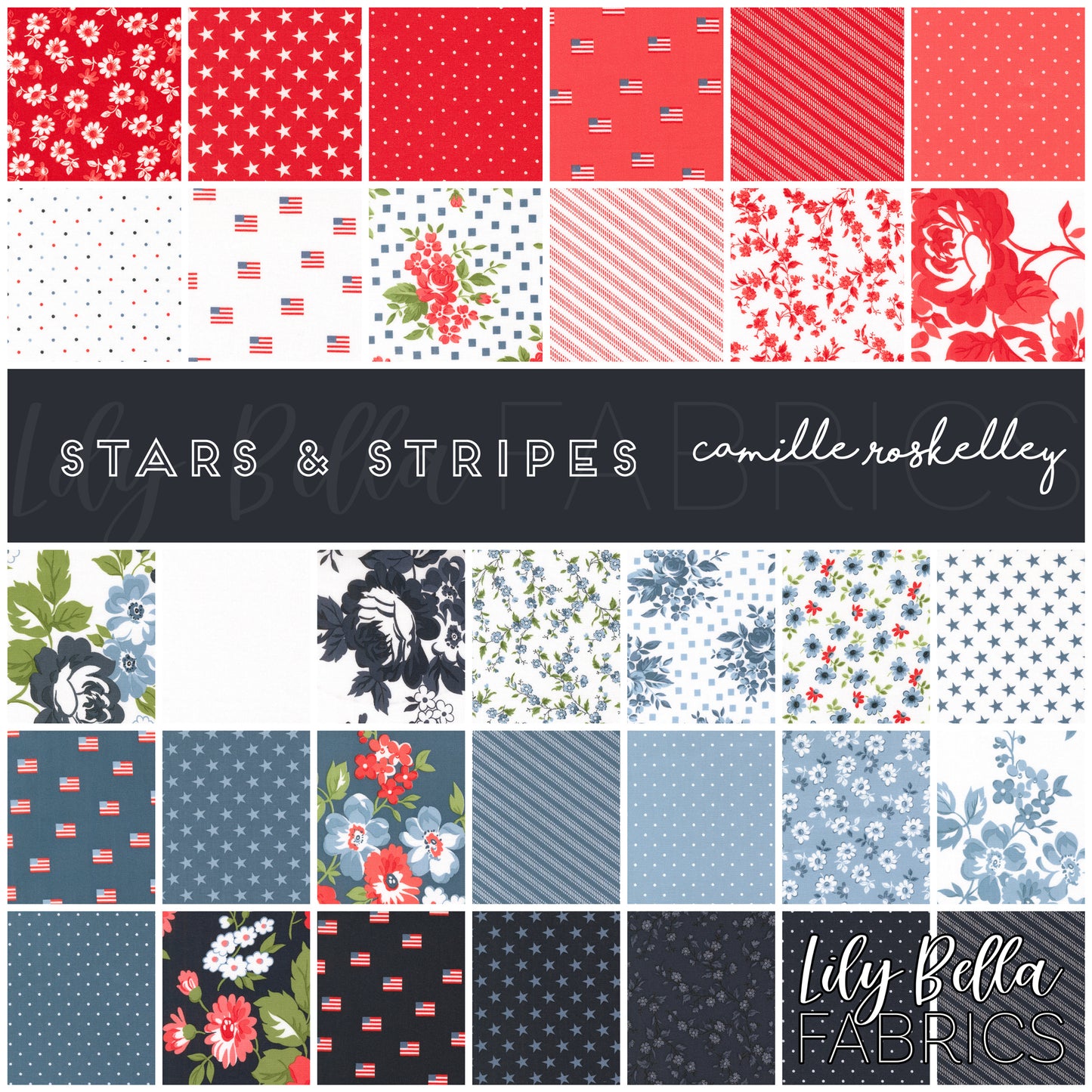 Stars and Stripes Fabric Collection by Camille Roskelley for Moda at Lily Bella Fabrics