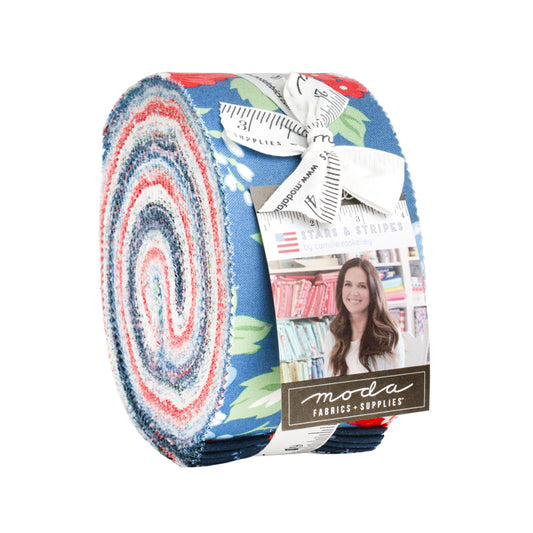 Stars and Stripes Jelly Roll (40 pieces) by Camille Roskelley for Moda (55360JR)