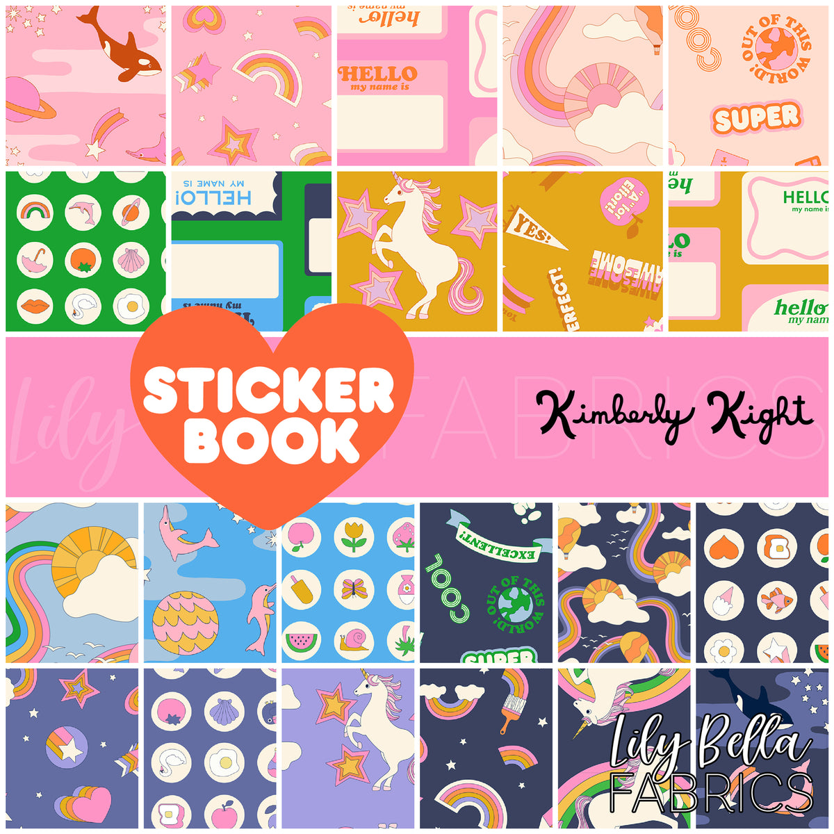 Sticker Book Fabric Collection by Kimberly Kight for Ruby Star Society at Lily Bella Fabrics
