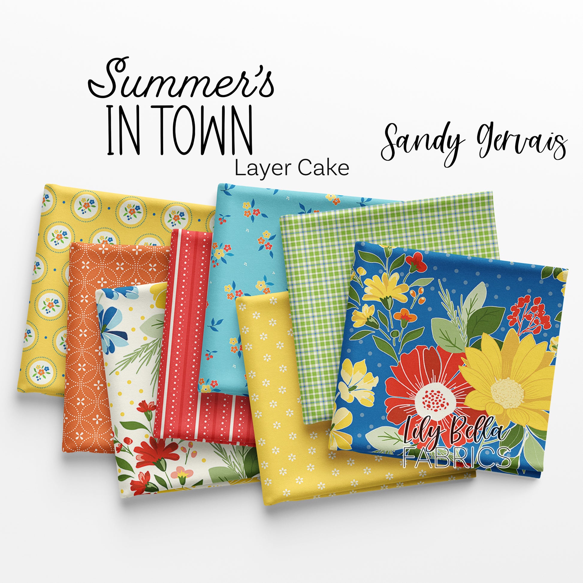 Summer's in Town 10 Inch Stacker (42 pieces) by Sandy Gervais for Riley Blake Designs (10-17530-42)