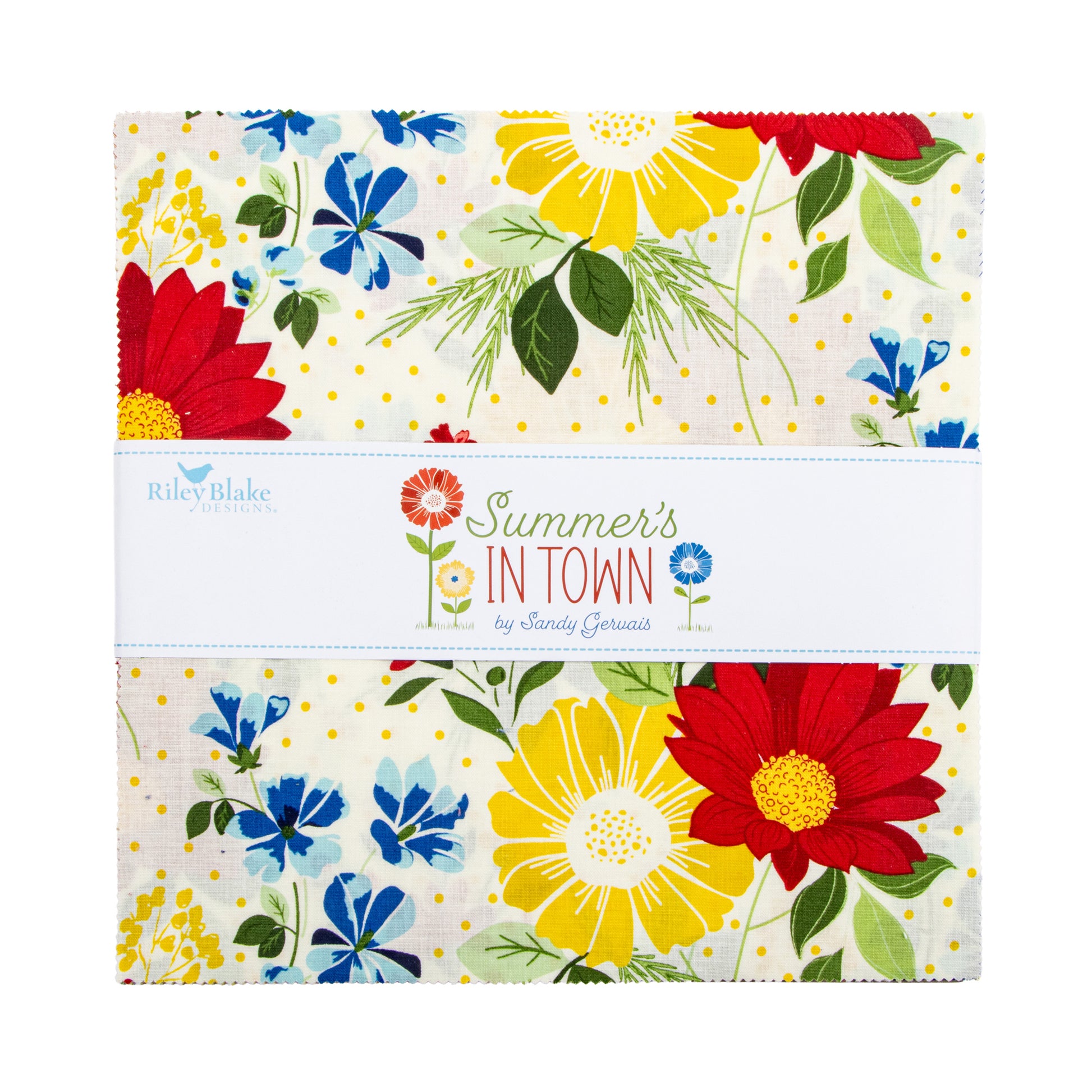 Summer's in Town 10 Inch Stacker (42 pieces) by Sandy Gervais for Riley Blake Designs (10-17530-42)